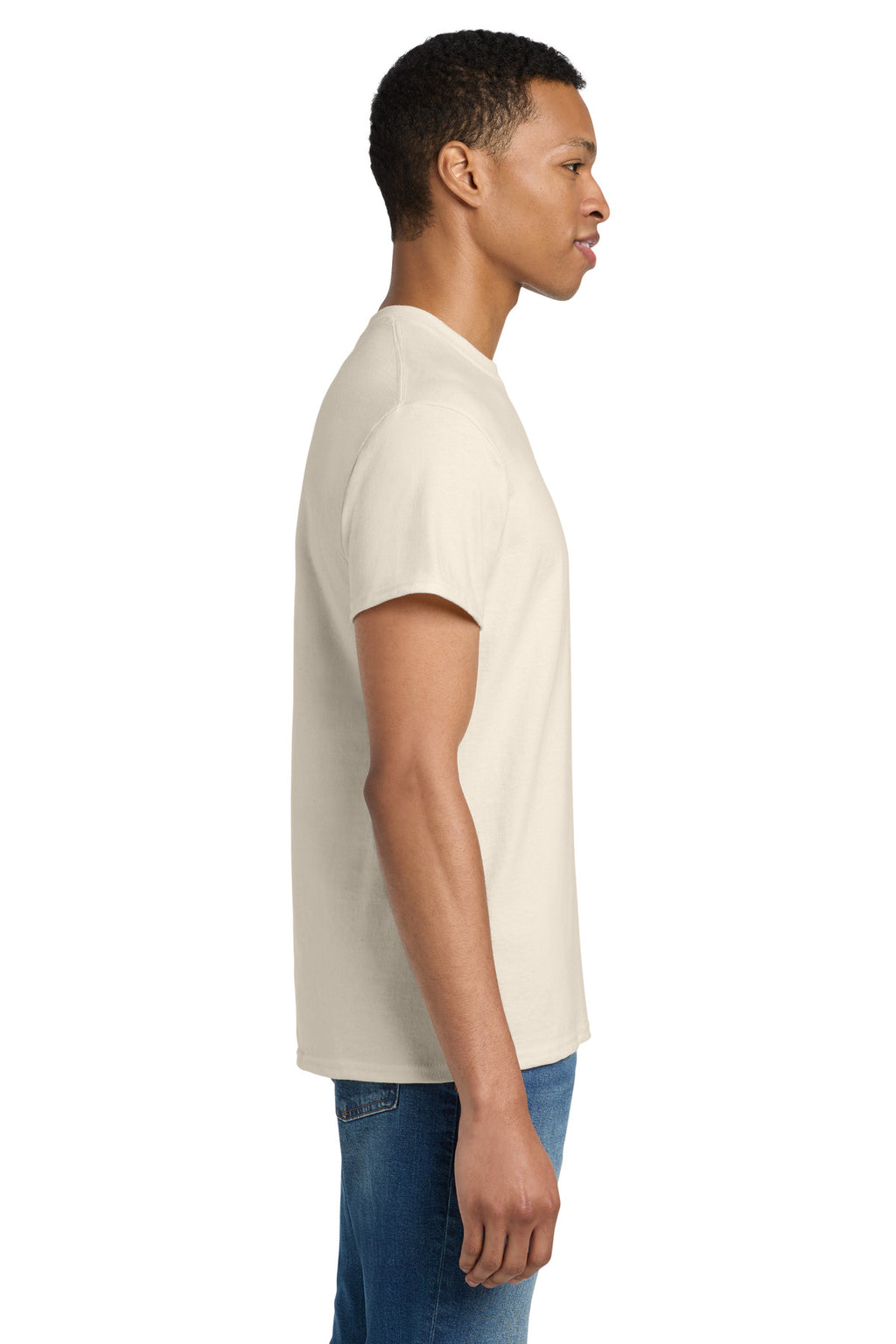 Gildan - Ultra Cotton 100% US Cotton T-Shirt. 2000 - Natural - side