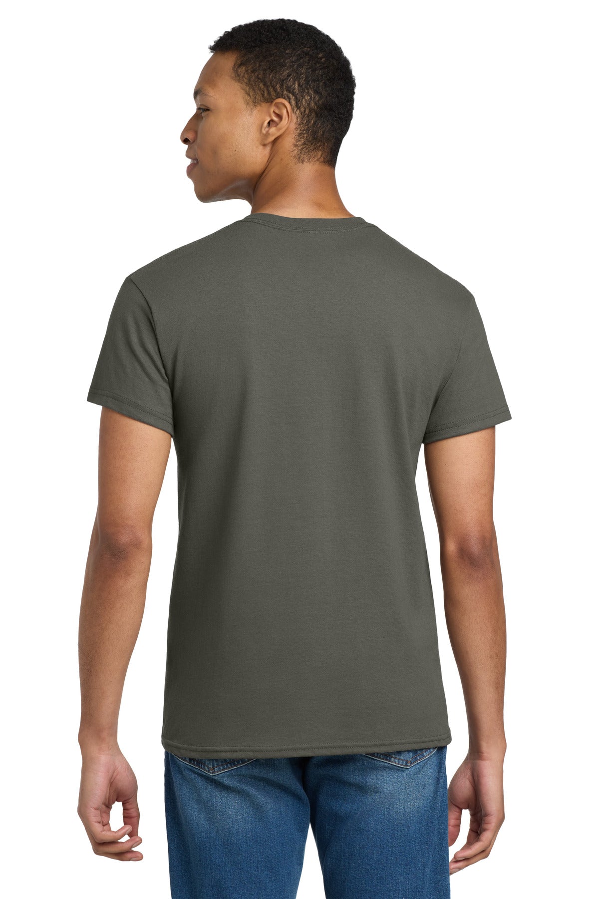Gildan - Ultra Cotton 100% US Cotton T-Shirt. 2000 - Olive - back