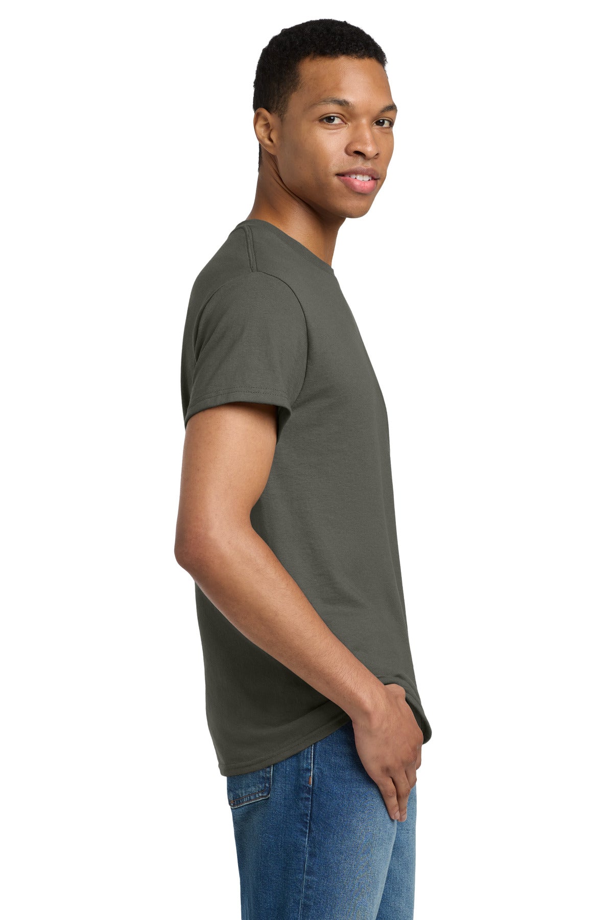 Gildan - Ultra Cotton 100% US Cotton T-Shirt. 2000 - Olive - side