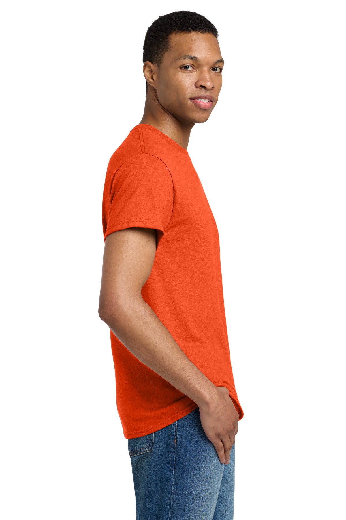 Gildan - Ultra Cotton 100% US Cotton T-Shirt. 2000 - Orange - side
