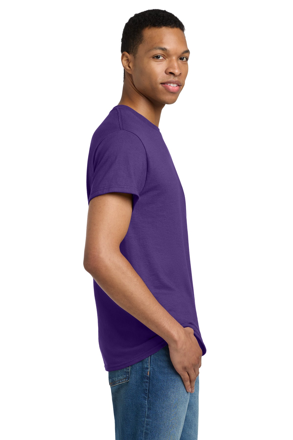 Gildan - Ultra Cotton 100% US Cotton T-Shirt. 2000 - Purple - side