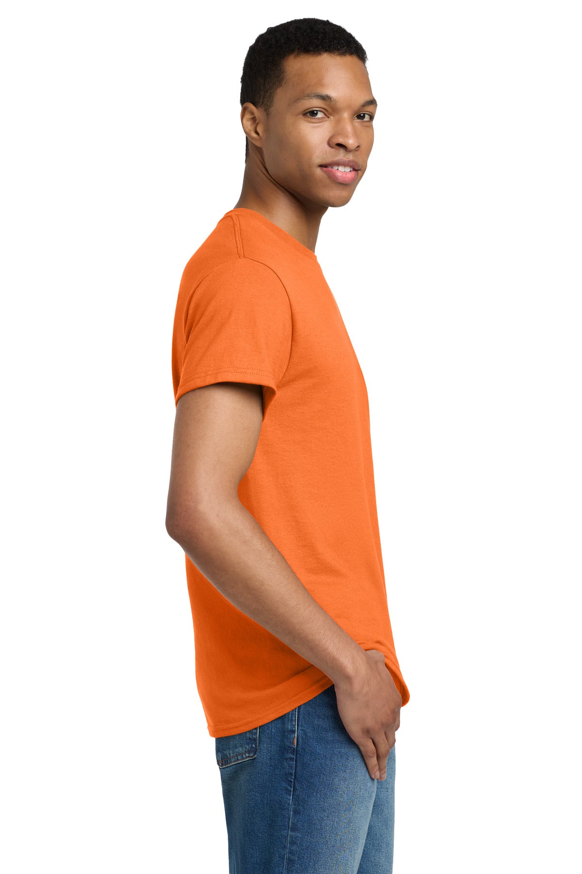 Gildan - Ultra Cotton 100% US Cotton T-Shirt. 2000 - S. Orange - side