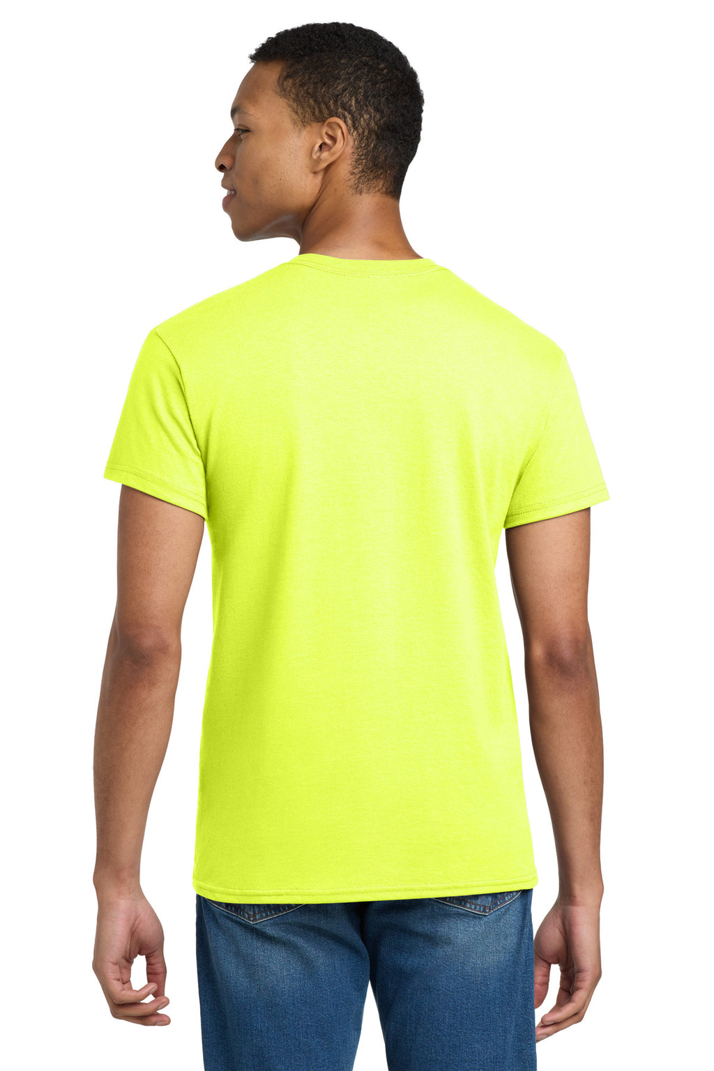 Gildan - Ultra Cotton 100% US Cotton T-Shirt. 2000 - Safety Green - back