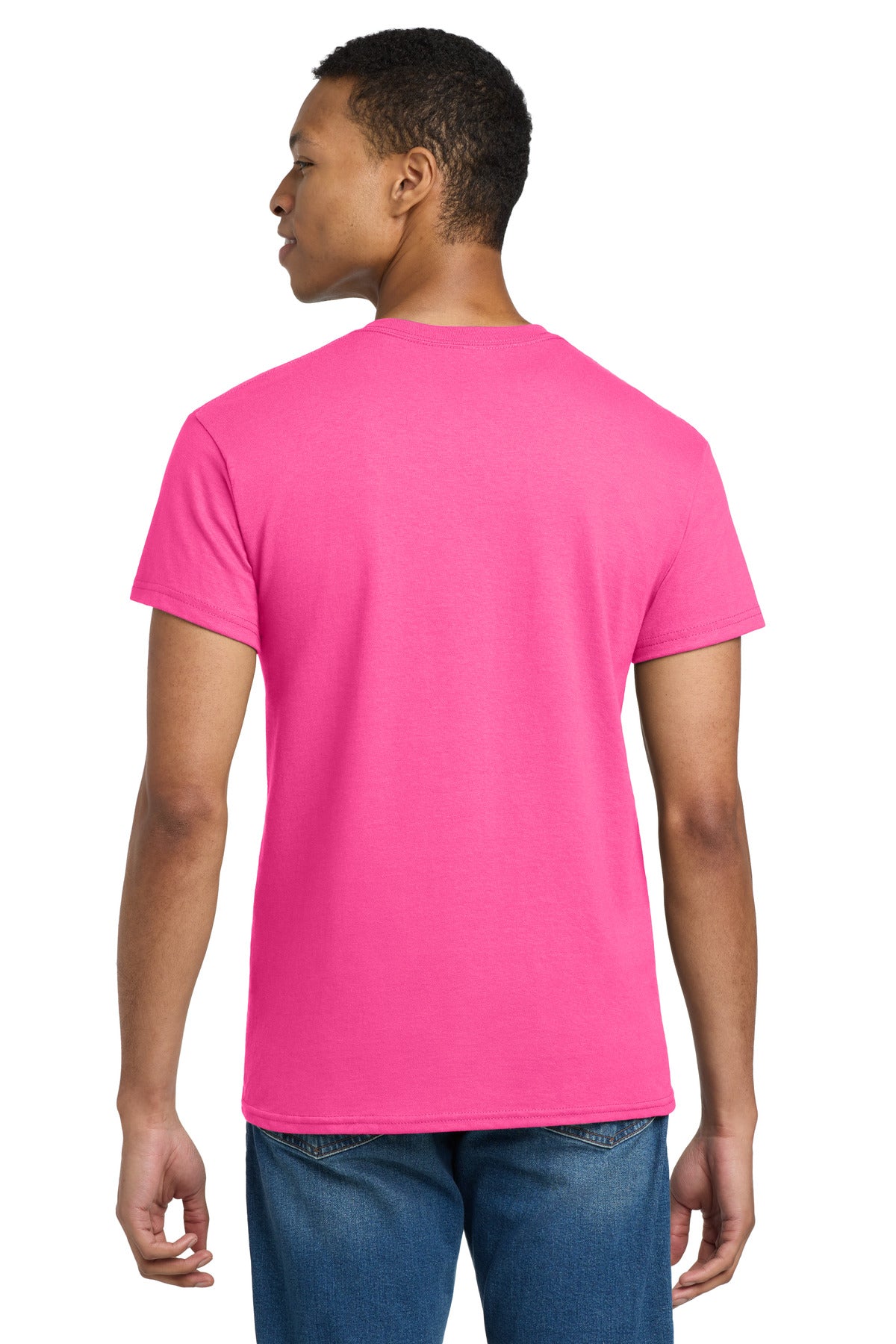 Gildan - Ultra Cotton 100% US Cotton T-Shirt. 2000 - Safety Pink - back