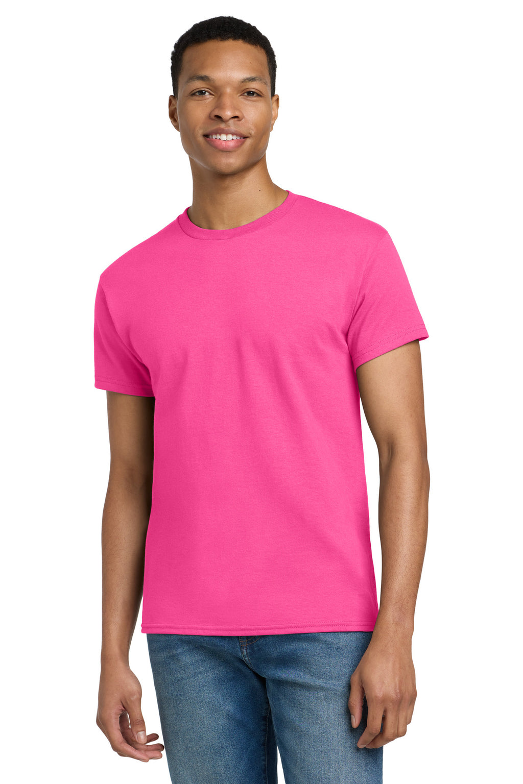 Gildan - Ultra Cotton 100% US Cotton T-Shirt. 2000 - Safety Pink - front