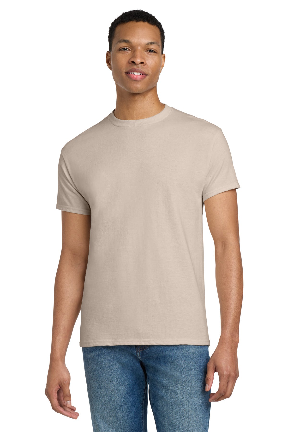 Gildan - Ultra Cotton 100% US Cotton T-Shirt. 2000 - Sand - front