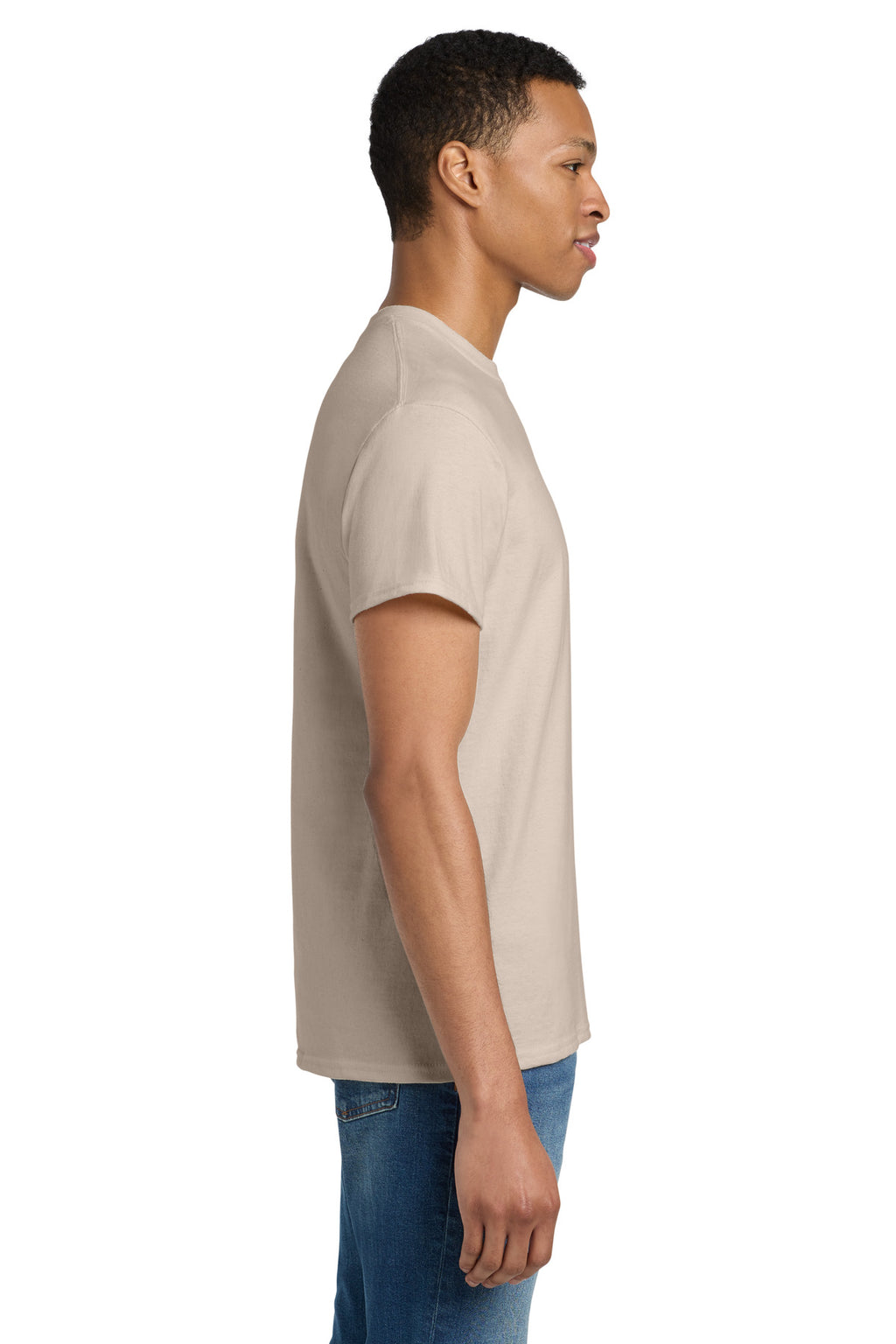 Gildan - Ultra Cotton 100% US Cotton T-Shirt. 2000 - Sand - side