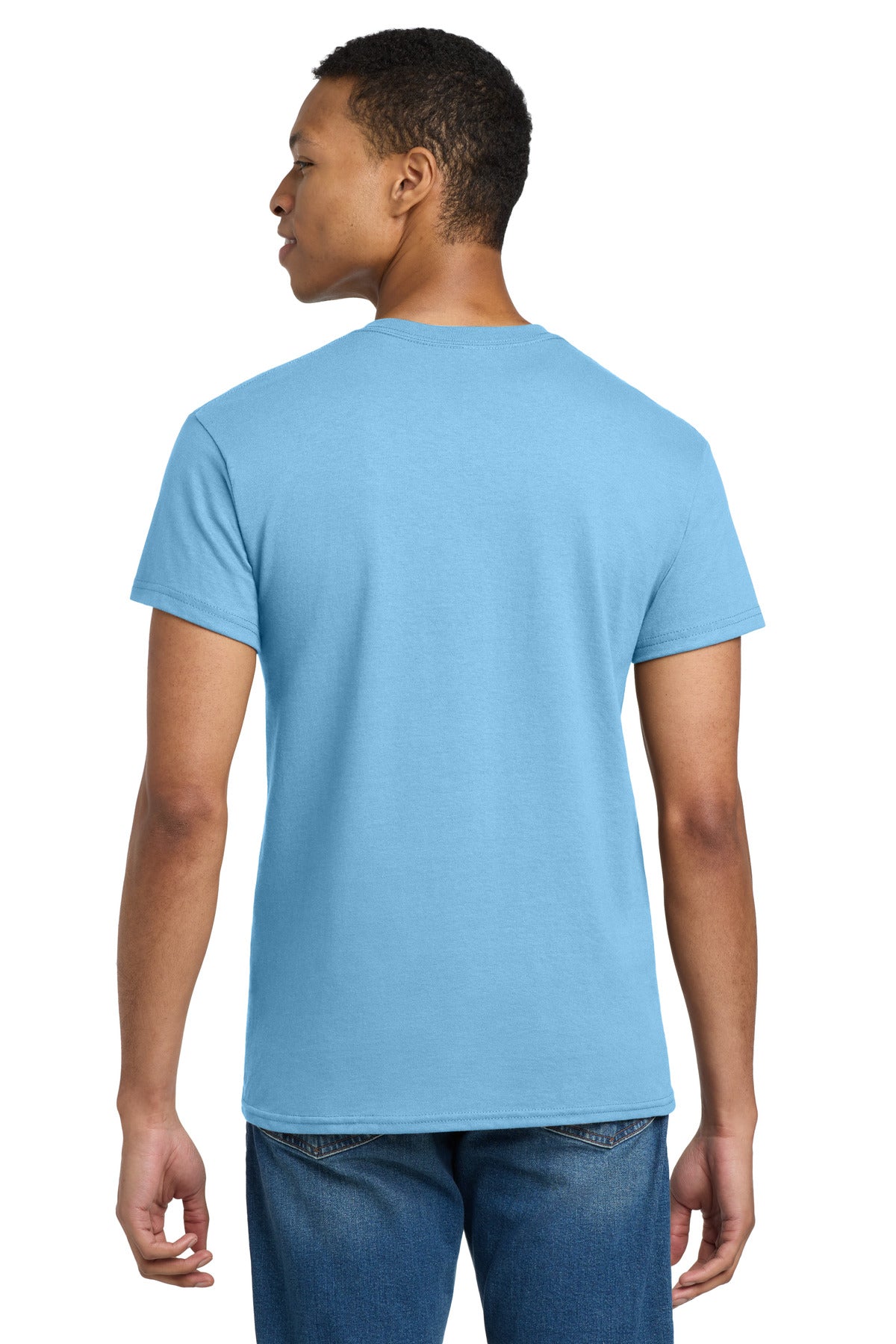 Gildan - Ultra Cotton 100% US Cotton T-Shirt. 2000 - Sky - back