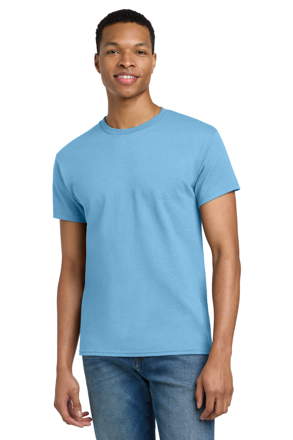 Gildan - Ultra Cotton 100% US Cotton T-Shirt. 2000 - Sky - front