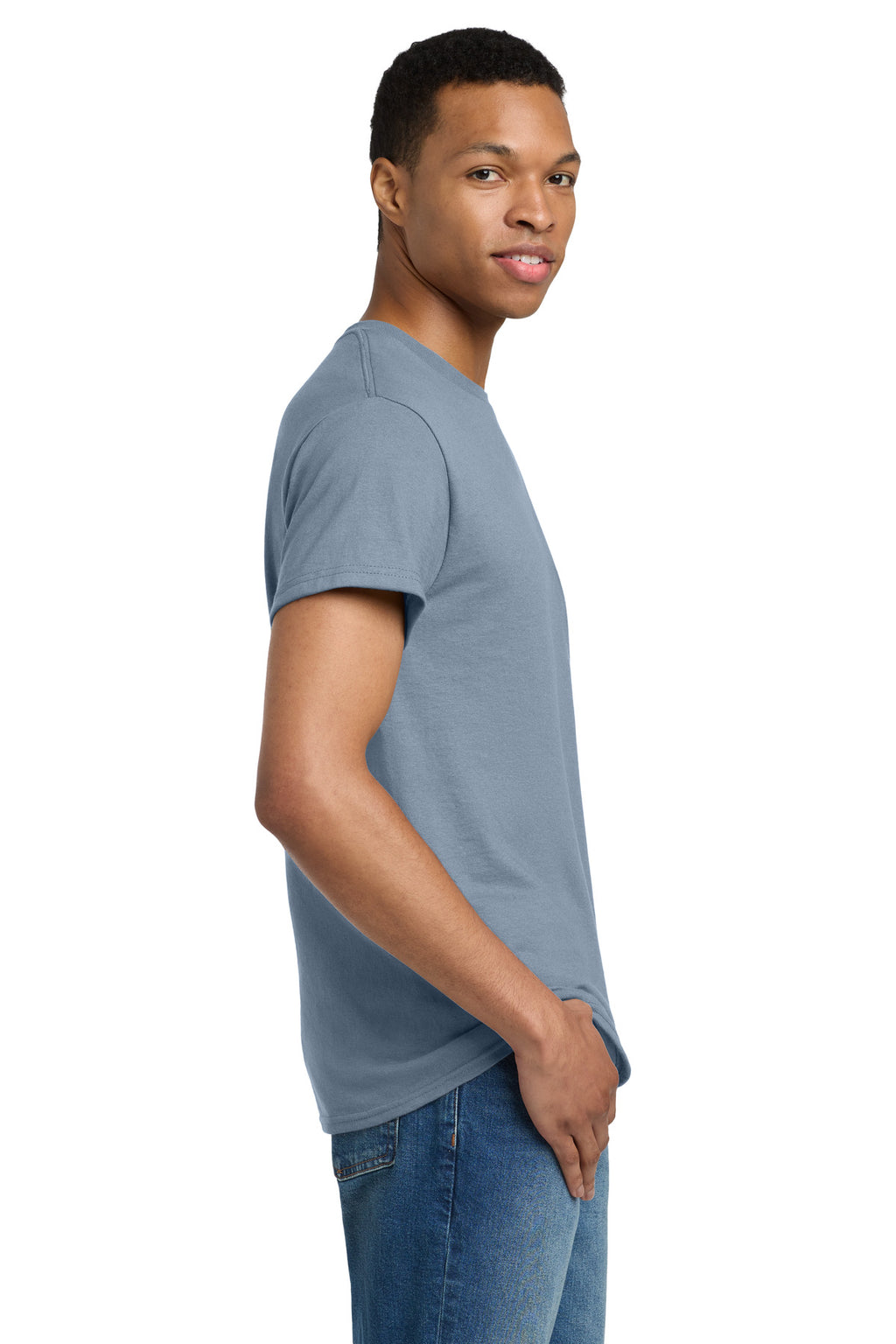 Gildan - Ultra Cotton 100% US Cotton T-Shirt. 2000 - Stone Blue - side