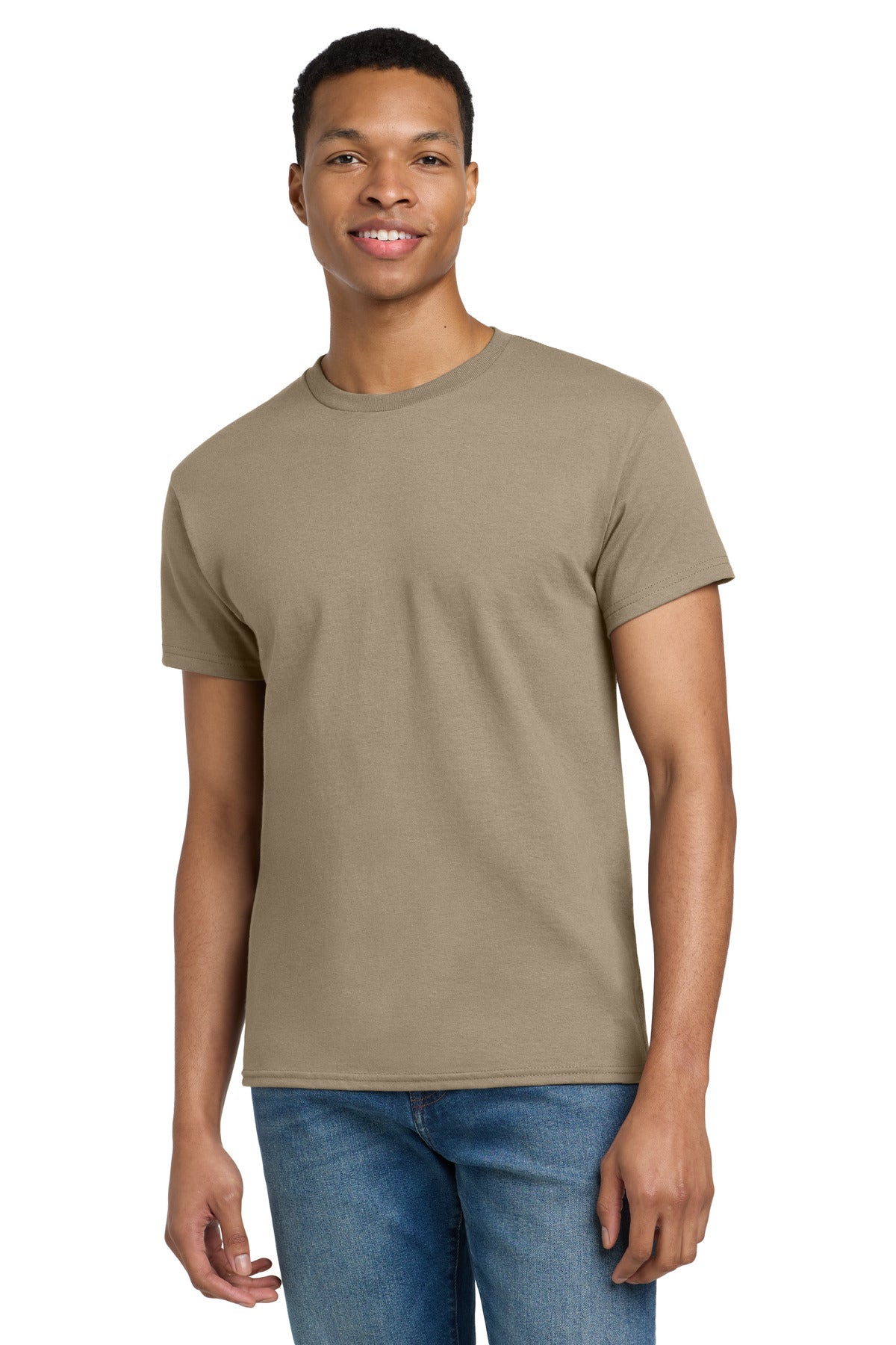 Gildan - Ultra Cotton 100% US Cotton T-Shirt. 2000 - Tan - front