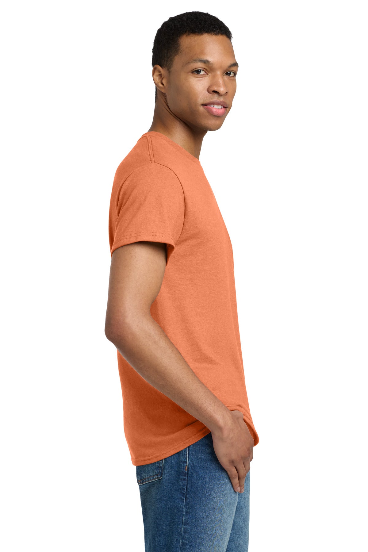 Gildan - Ultra Cotton 100% US Cotton T-Shirt. 2000 - Tangerine - side