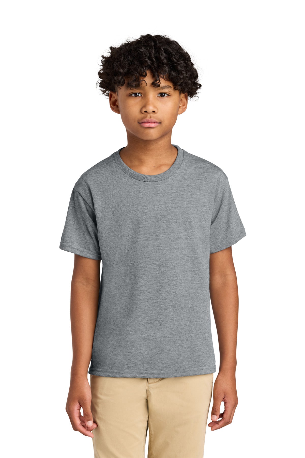 Jerzees Youth Dri-Power 100% Polyester Tee 21B - Athletic Heather - front
