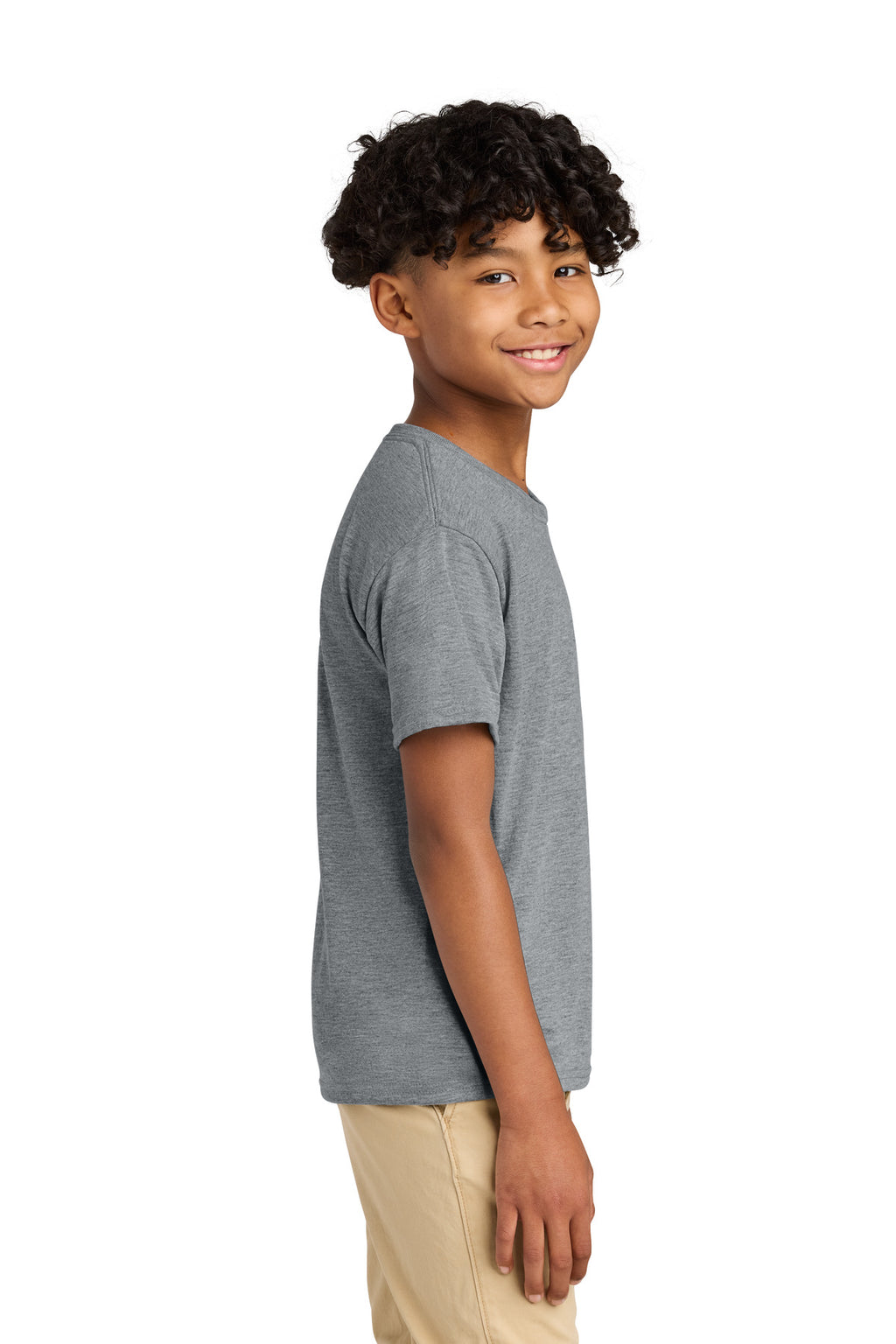 Jerzees Youth Dri-Power 100% Polyester Tee 21B - Athletic Heather - side