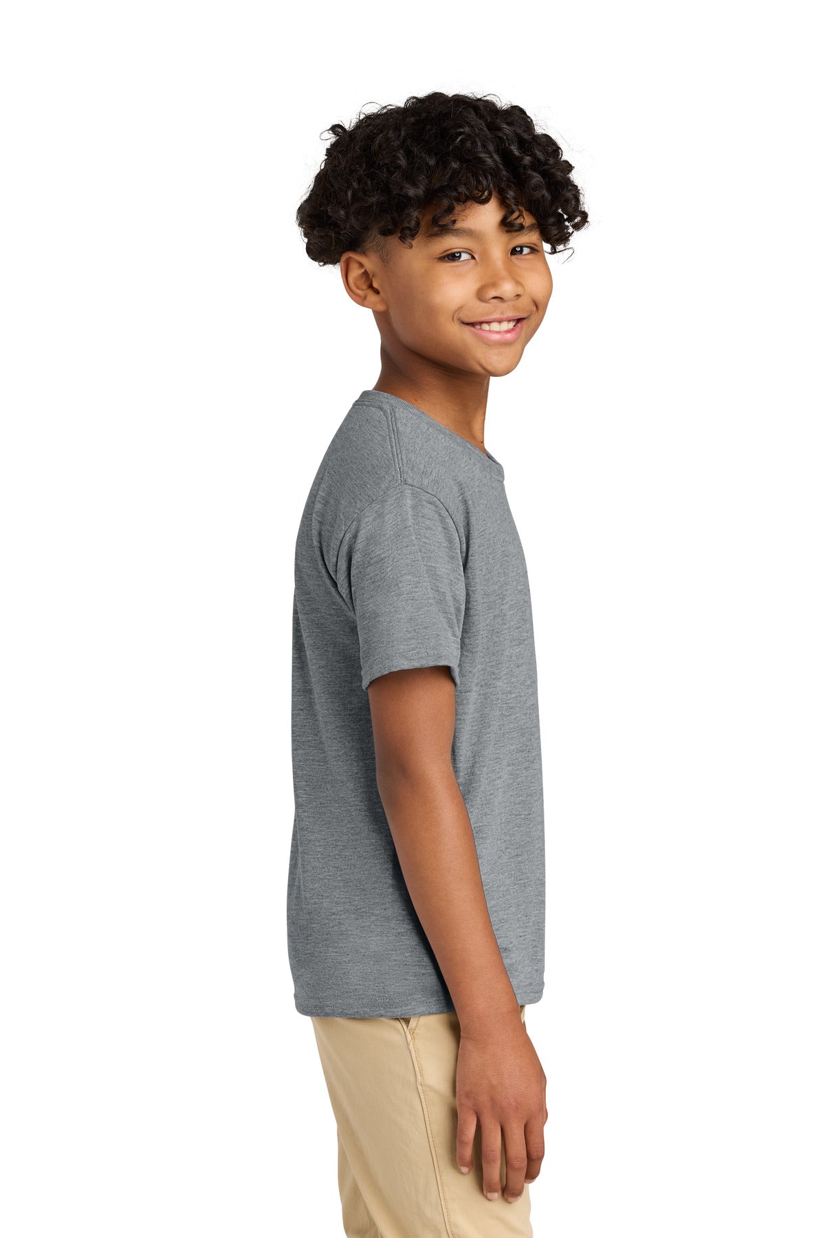 Jerzees Youth Dri-Power 100% Polyester Tee 21B - Athletic Heather - side