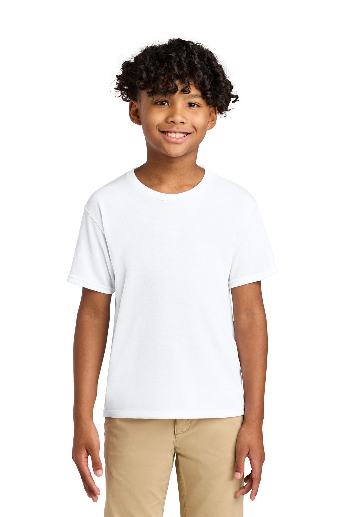 Jerzees Youth Dri-Power 100% Polyester Tee 21B - White - front