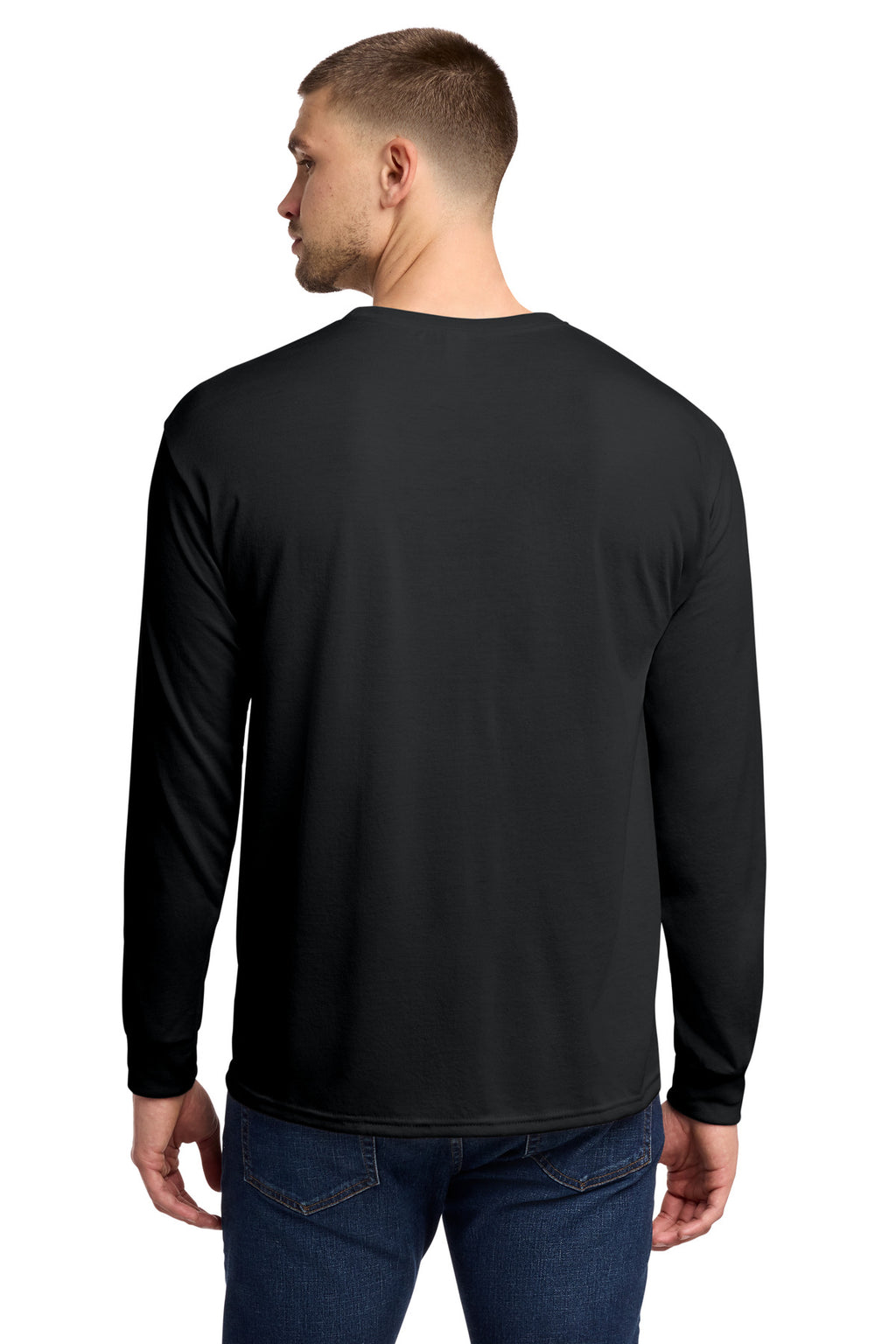 Jerzees Dri-Power 100% Polyester Long Sleeve T-Shirt 21LS - Black - back