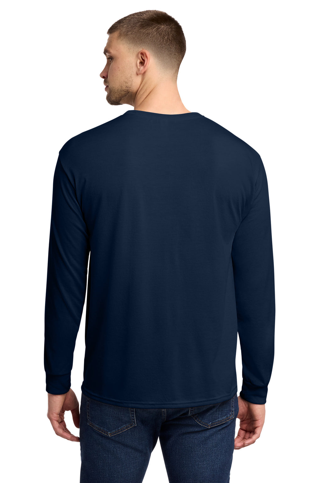 Jerzees Dri-Power 100% Polyester Long Sleeve T-Shirt 21LS - J. Navy - back
