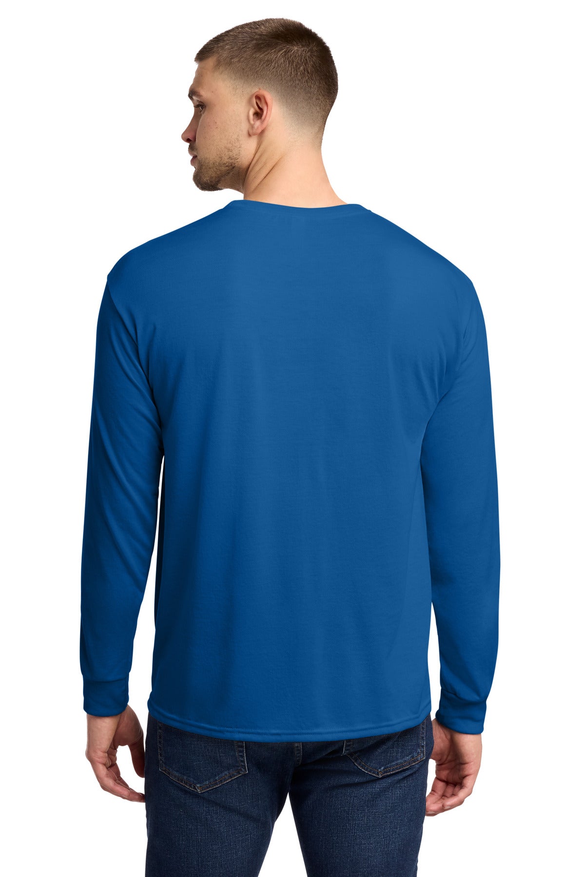 Jerzees Dri-Power 100% Polyester Long Sleeve T-Shirt 21LS - Royal - back