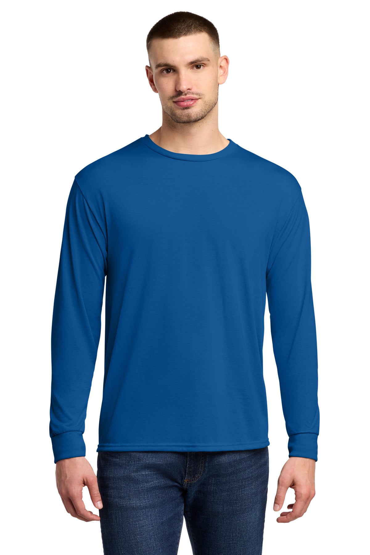 Jerzees Dri-Power 100% Polyester Long Sleeve T-Shirt 21LS - Royal - front