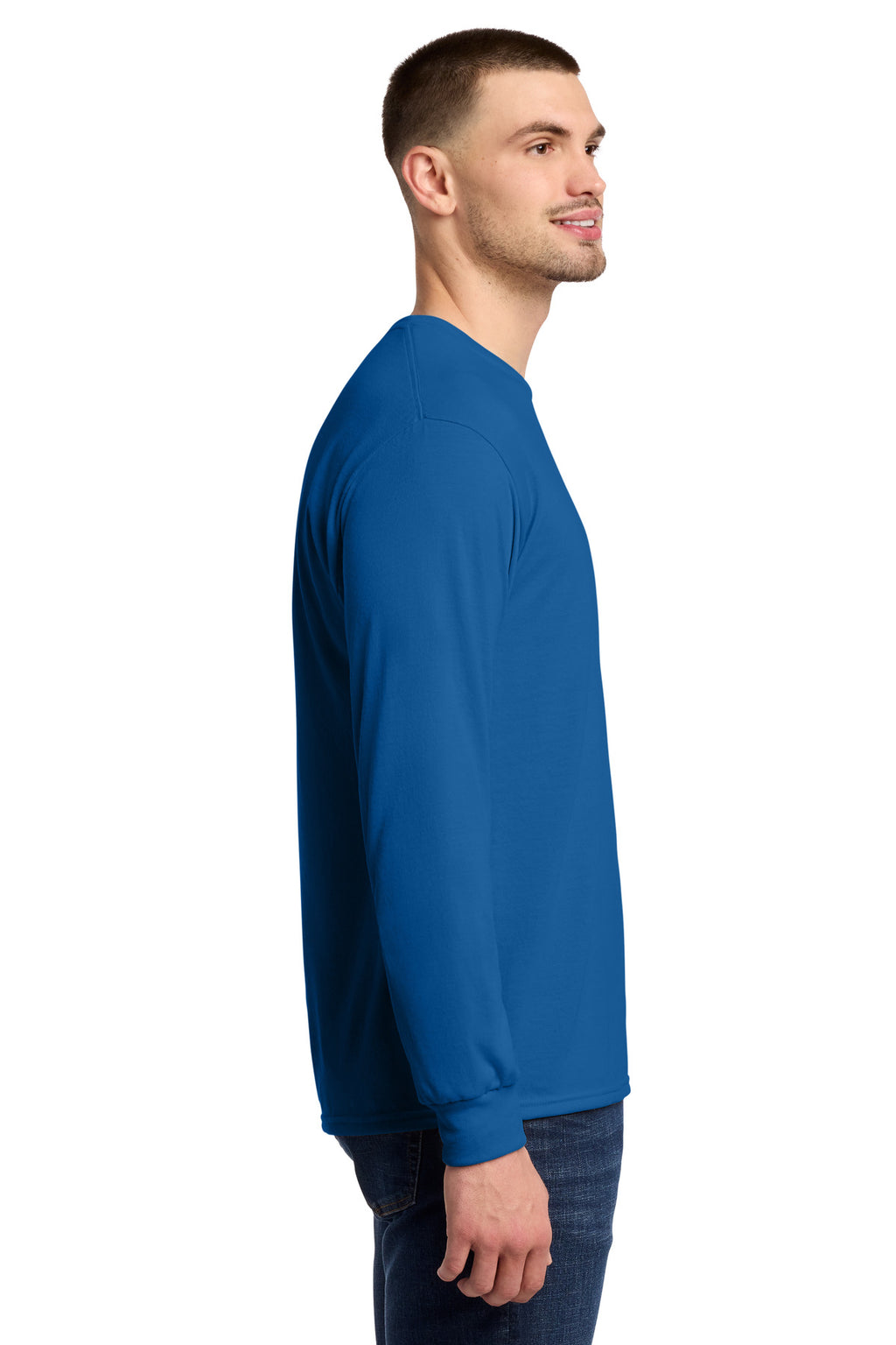 Jerzees Dri-Power 100% Polyester Long Sleeve T-Shirt 21LS - Royal - side