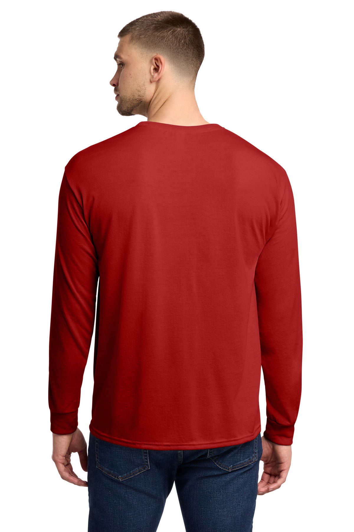 Jerzees Dri-Power 100% Polyester Long Sleeve T-Shirt 21LS - True Red - back