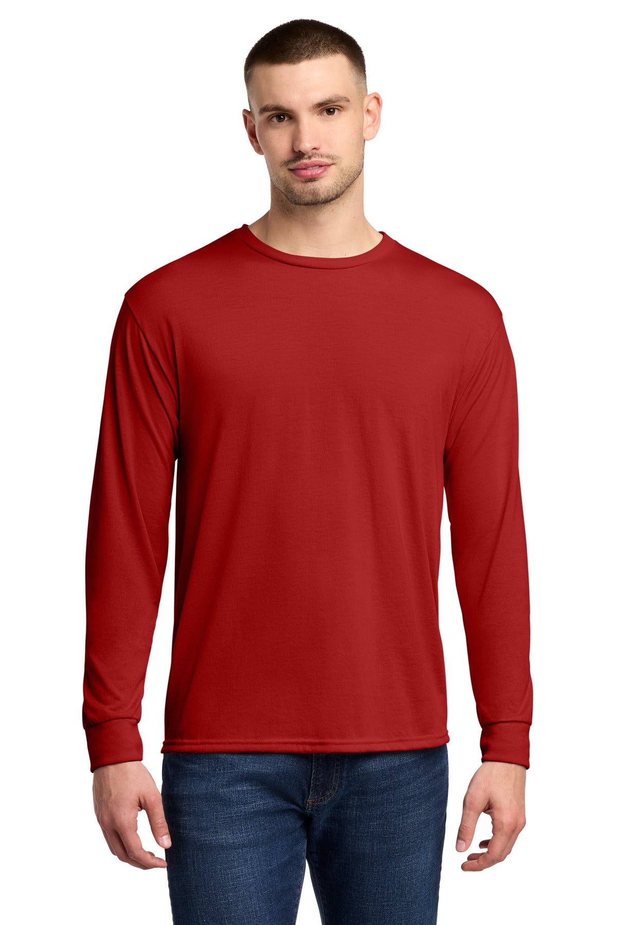 Jerzees Dri-Power 100% Polyester Long Sleeve T-Shirt 21LS - True Red - front