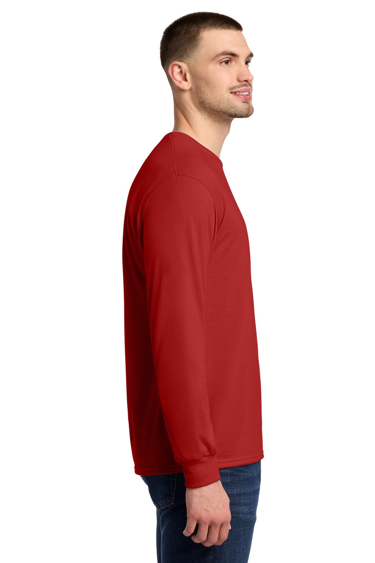 Jerzees Dri-Power 100% Polyester Long Sleeve T-Shirt 21LS - True Red - side