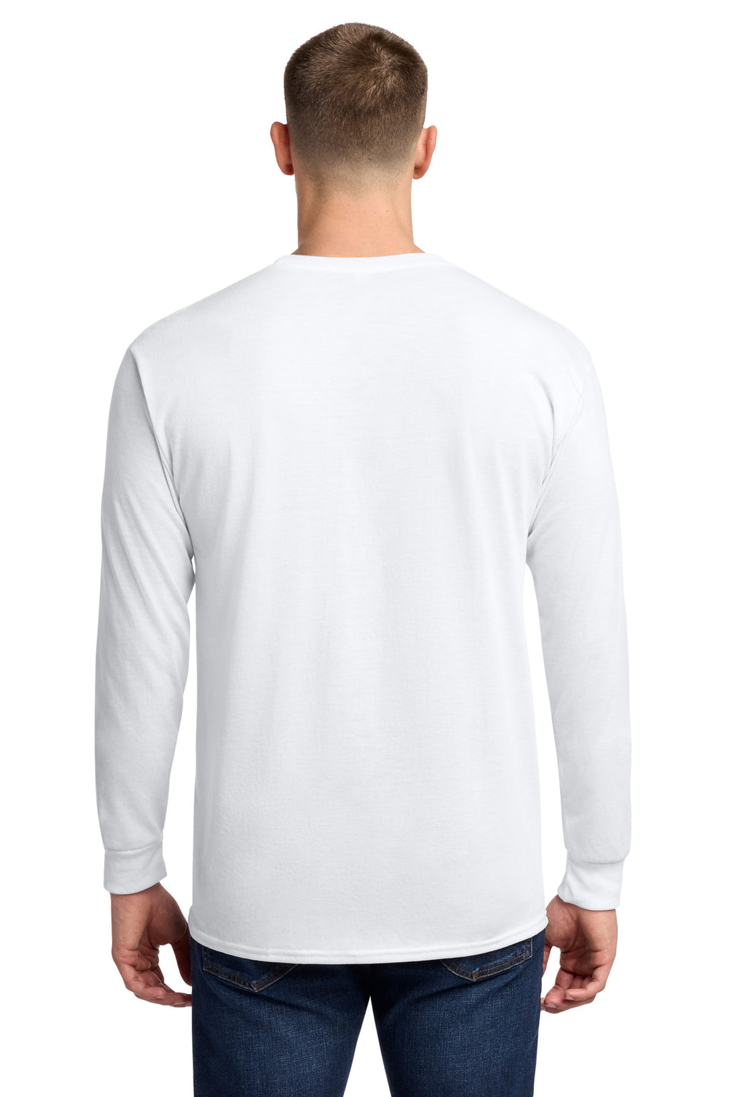Jerzees Dri-Power 100% Polyester Long Sleeve T-Shirt 21LS - White - back