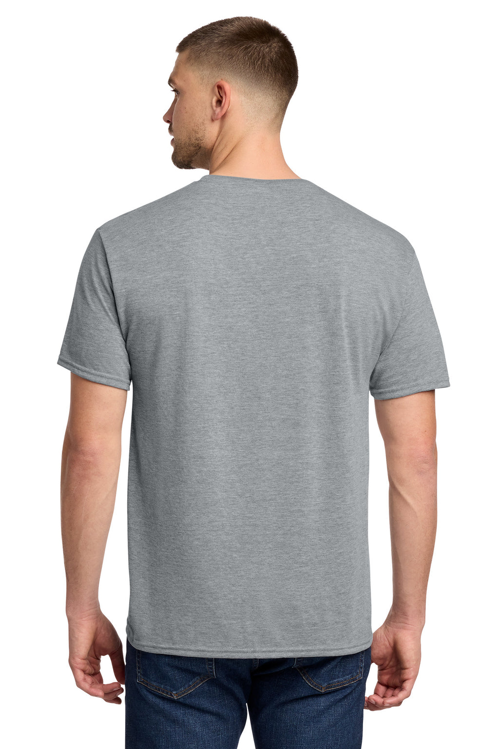 Jerzees Dri-Power 100% Polyester T-Shirt. 21M - Athletic Heather - back