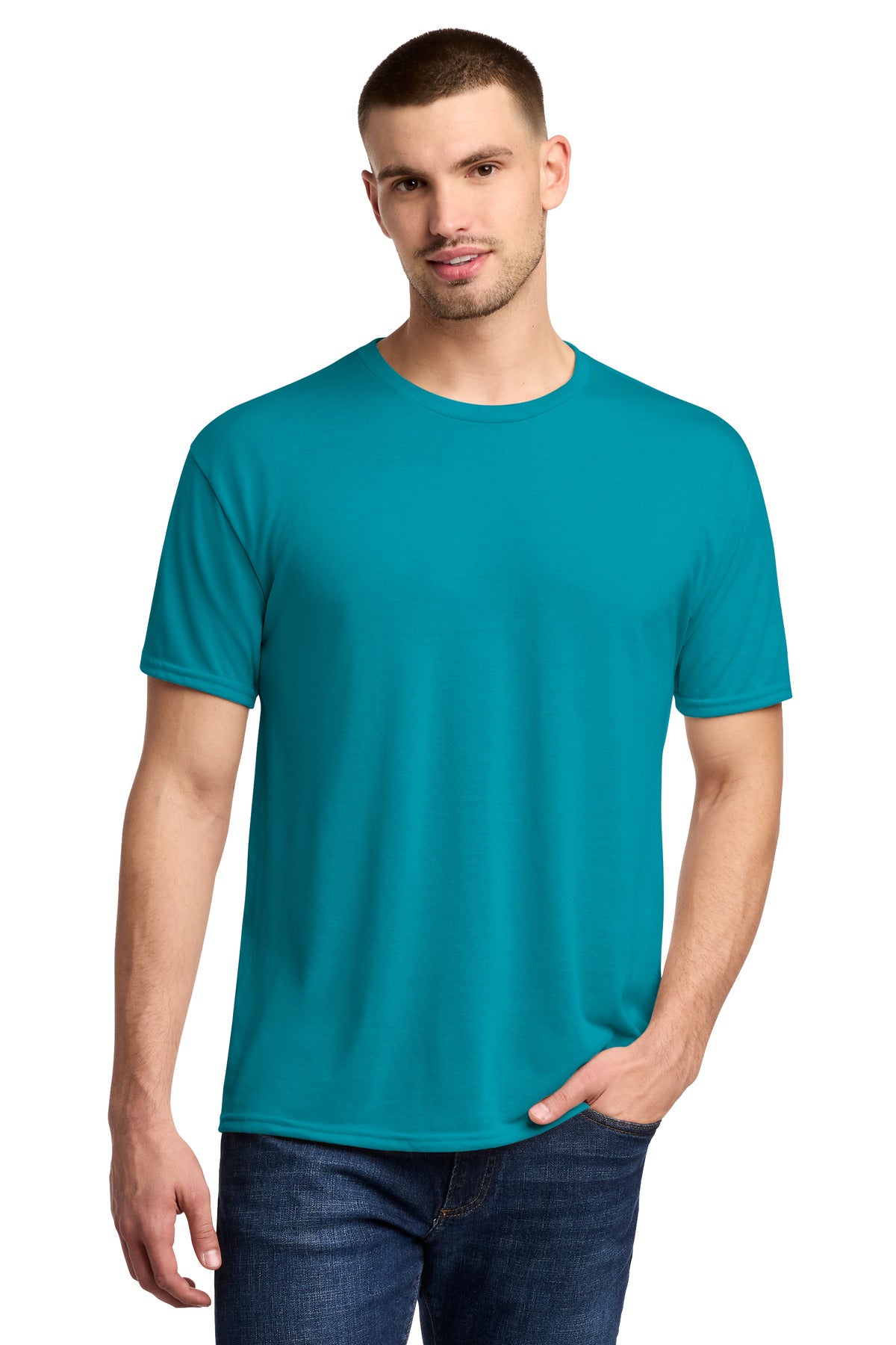 Jerzees Dri-Power 100% Polyester T-Shirt. 21M - California Blue - front