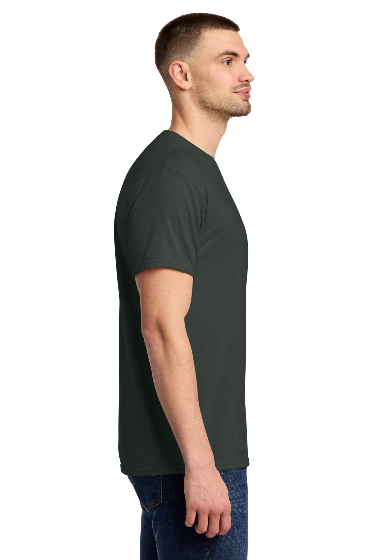 Jerzees Dri-Power 100% Polyester T-Shirt. 21M - Charcoal Grey - side