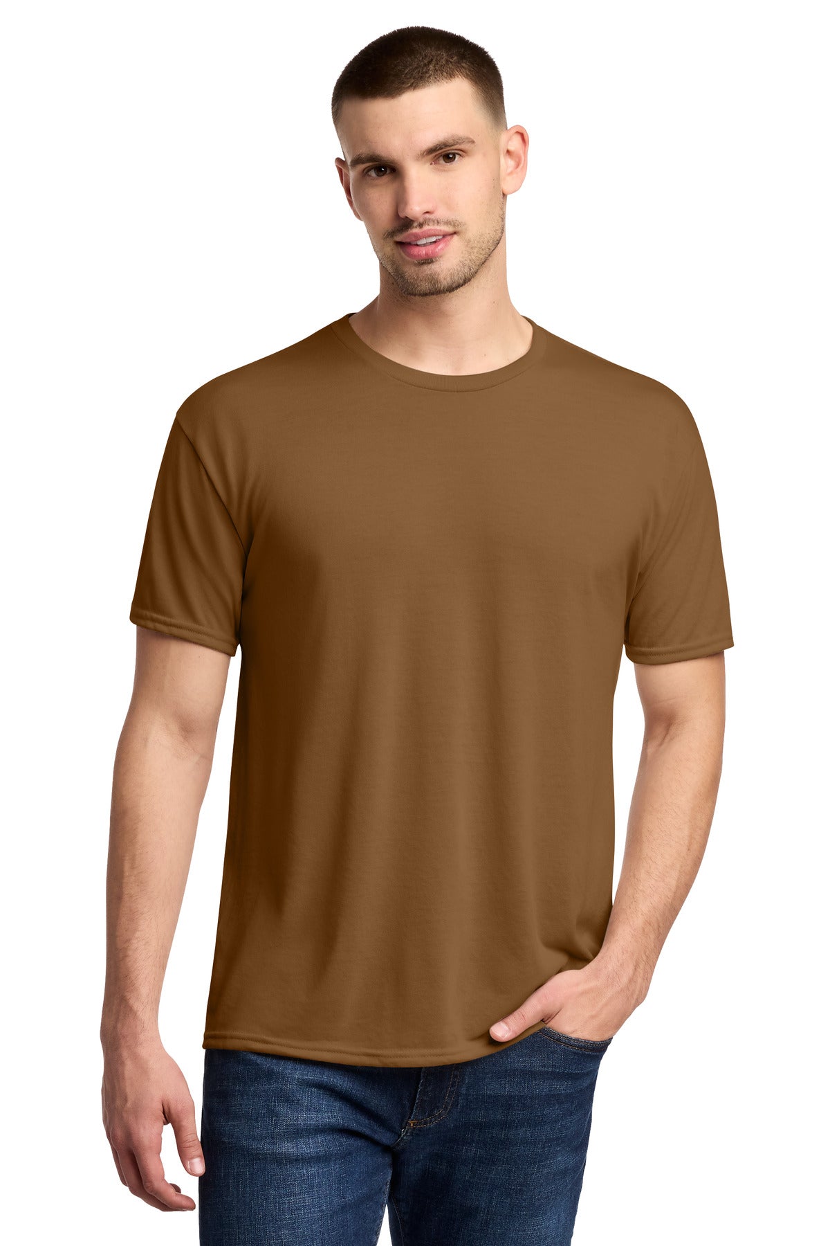 Jerzees Dri-Power 100% Polyester T-Shirt. 21M - Golden Pecan - front
