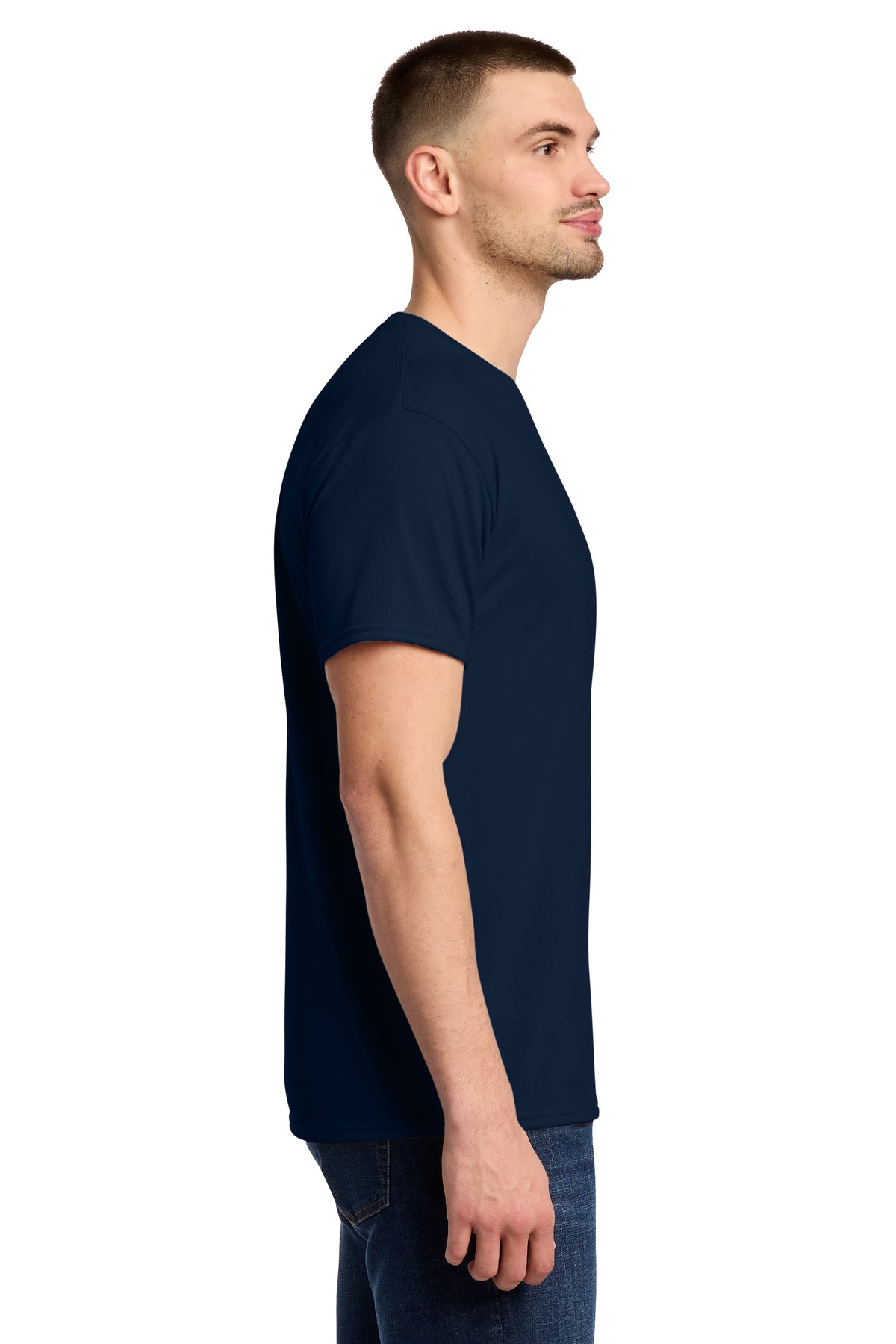 Jerzees Dri-Power 100% Polyester T-Shirt. 21M - J. Navy - side