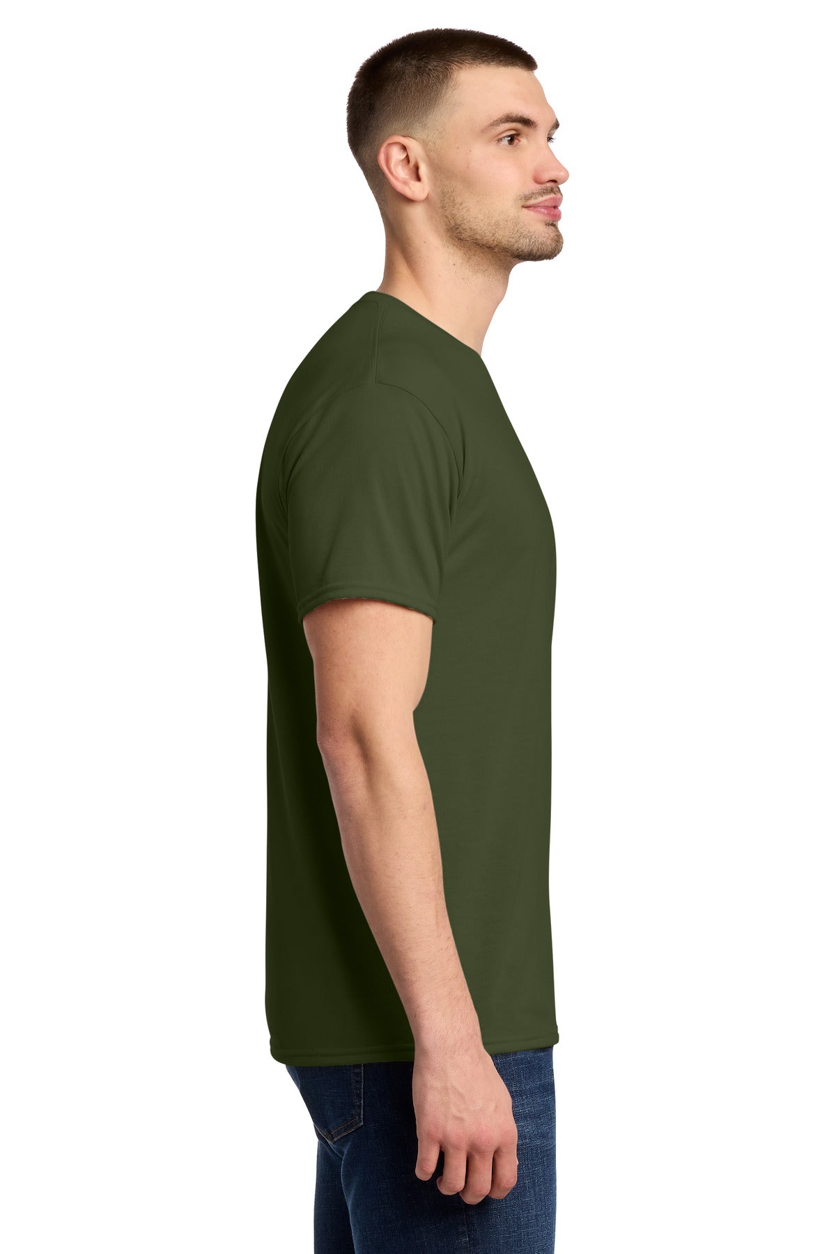 Jerzees Dri-Power 100% Polyester T-Shirt. 21M - Military Green - side