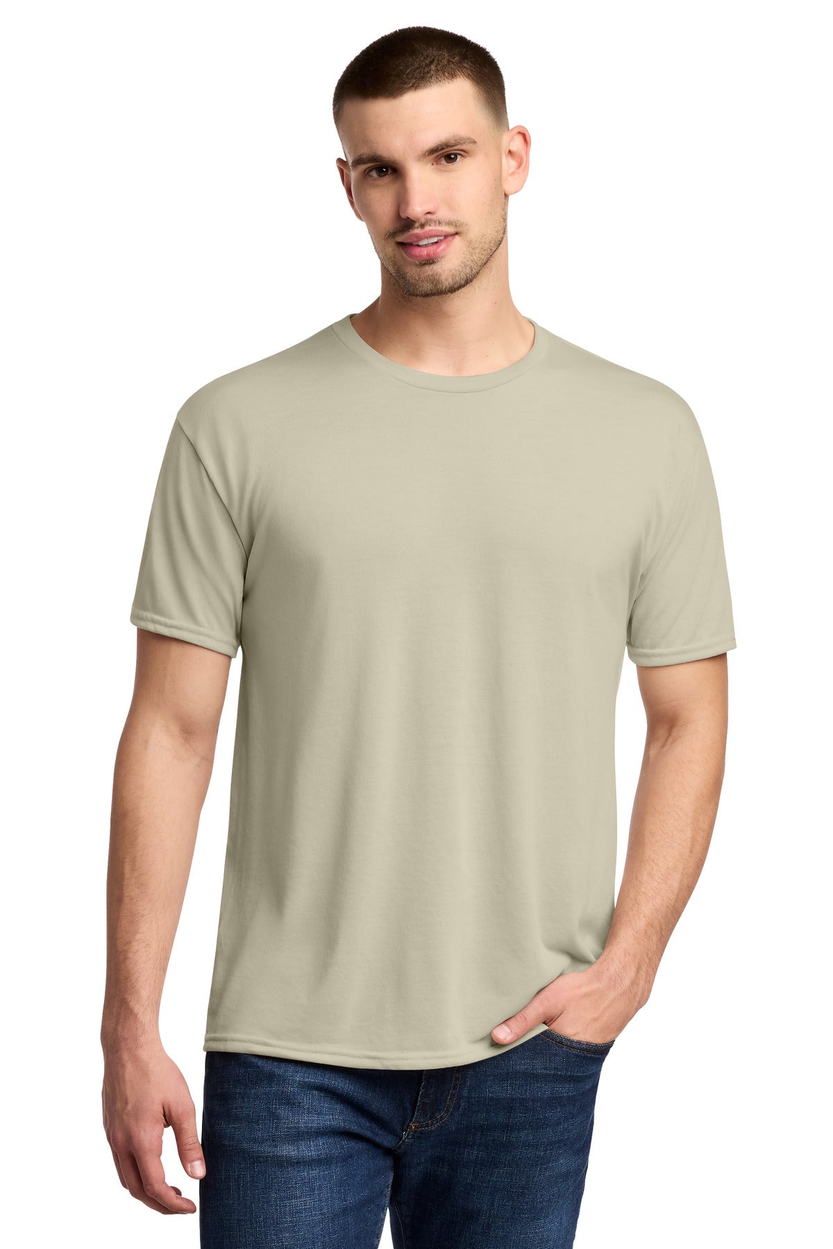 Jerzees Dri-Power 100% Polyester T-Shirt. 21M - Putty - front