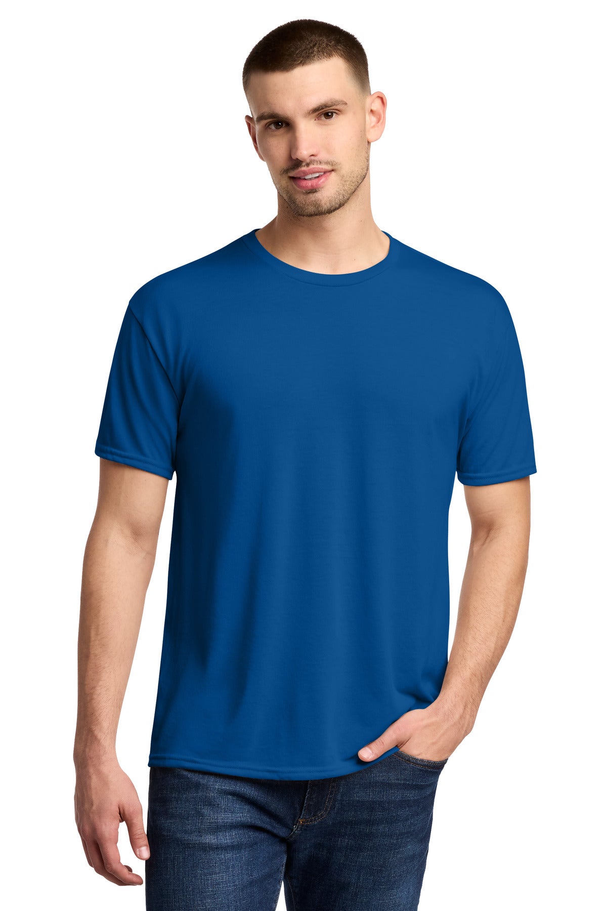 Jerzees Dri-Power 100% Polyester T-Shirt. 21M - Royal - front