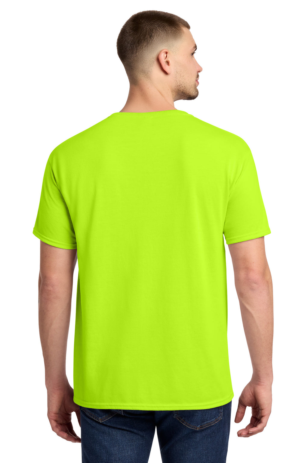 Jerzees Dri-Power 100% Polyester T-Shirt. 21M - Safety Green - back