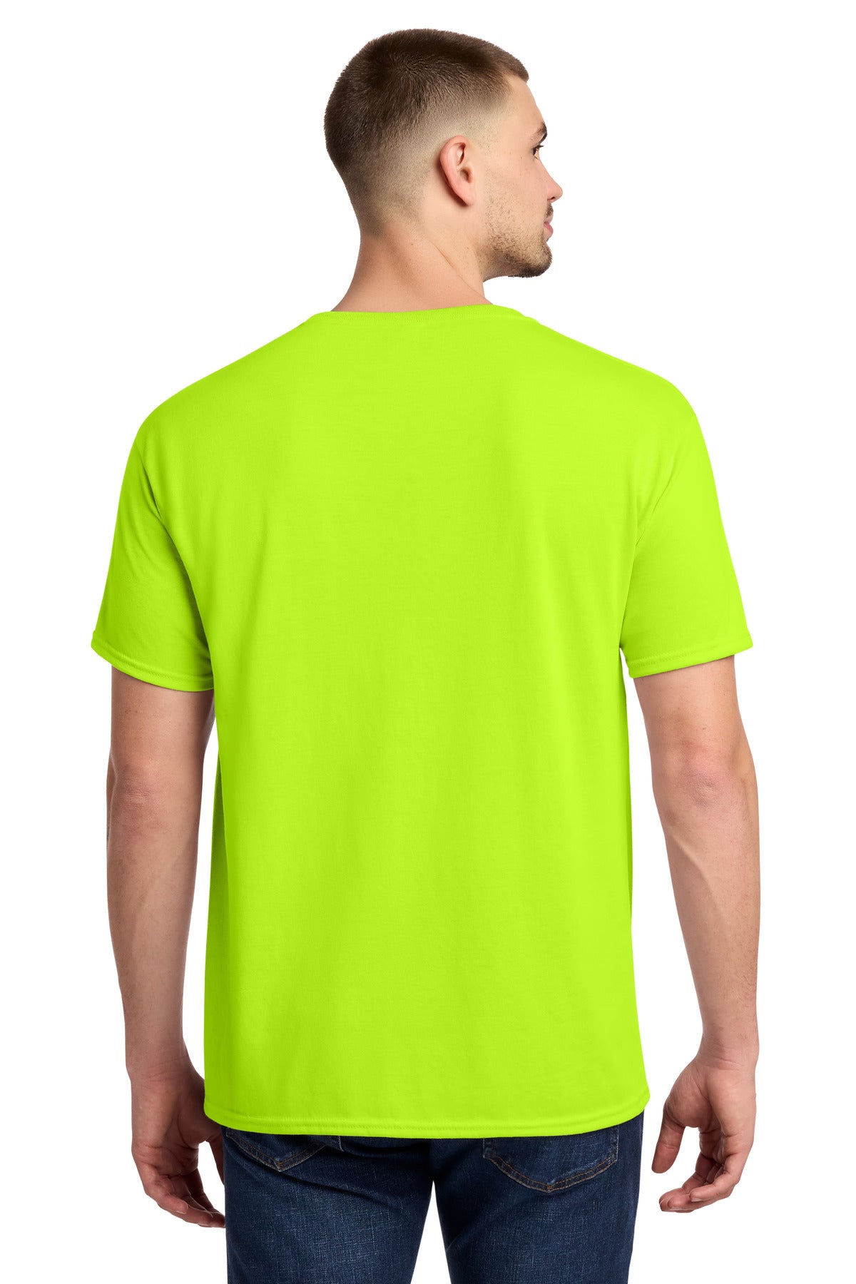 Jerzees Dri-Power 100% Polyester T-Shirt. 21M - Safety Green - back