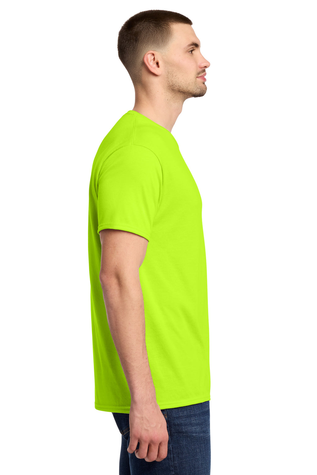 Jerzees Dri-Power 100% Polyester T-Shirt. 21M - Safety Green - side