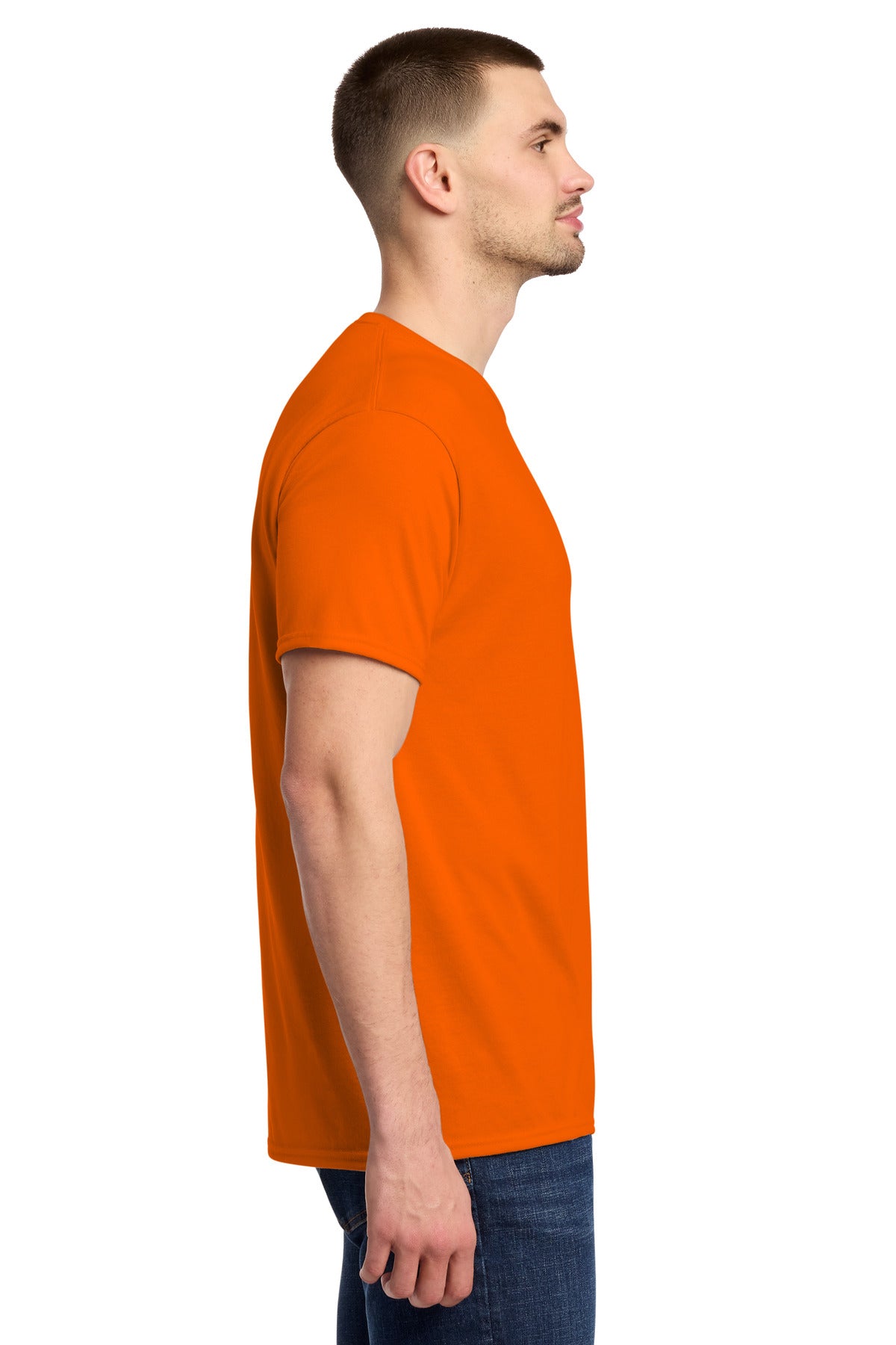 Jerzees Dri-Power 100% Polyester T-Shirt. 21M - Safety Orange - side