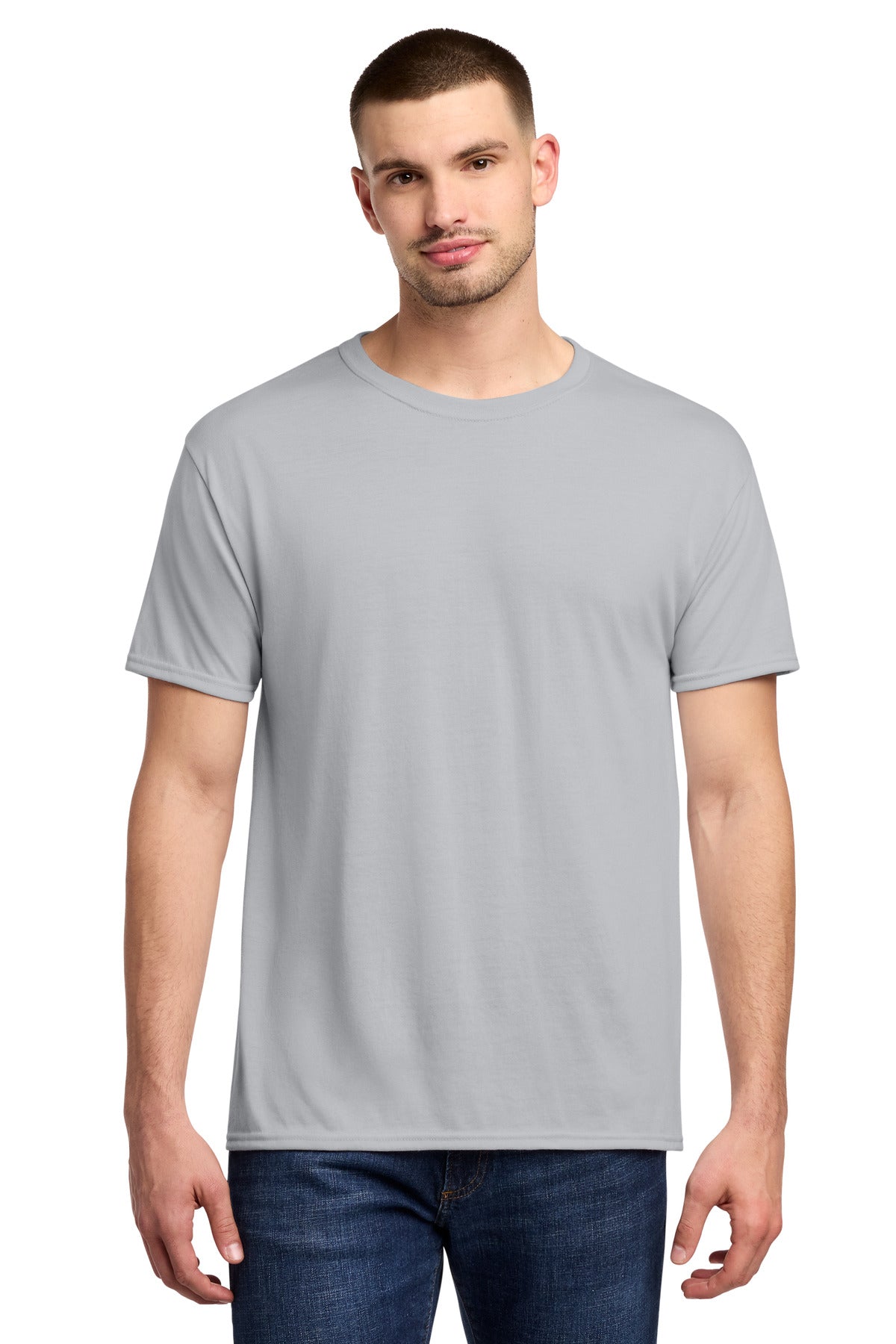 Jerzees Dri-Power 100% Polyester T-Shirt. 21M - Silver - front