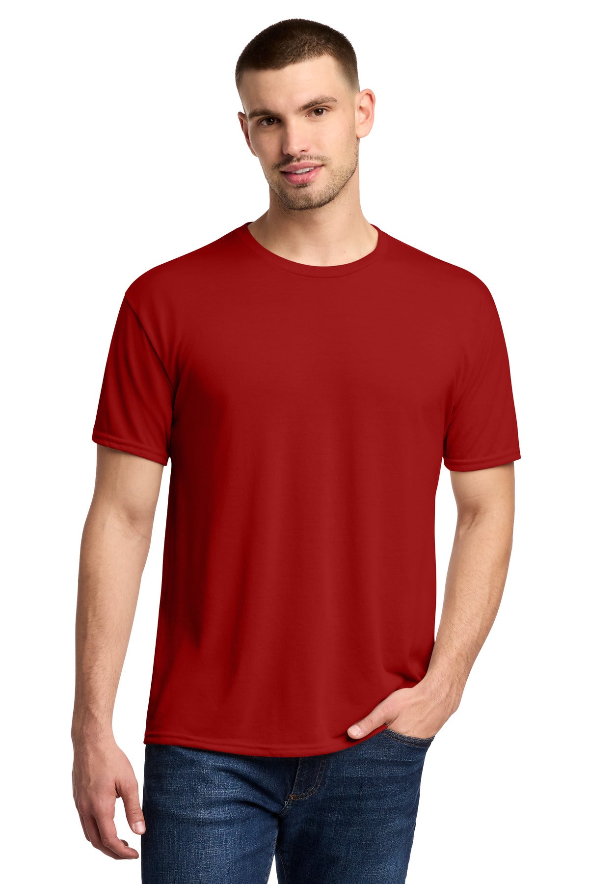Jerzees Dri-Power 100% Polyester T-Shirt. 21M - True Red - front