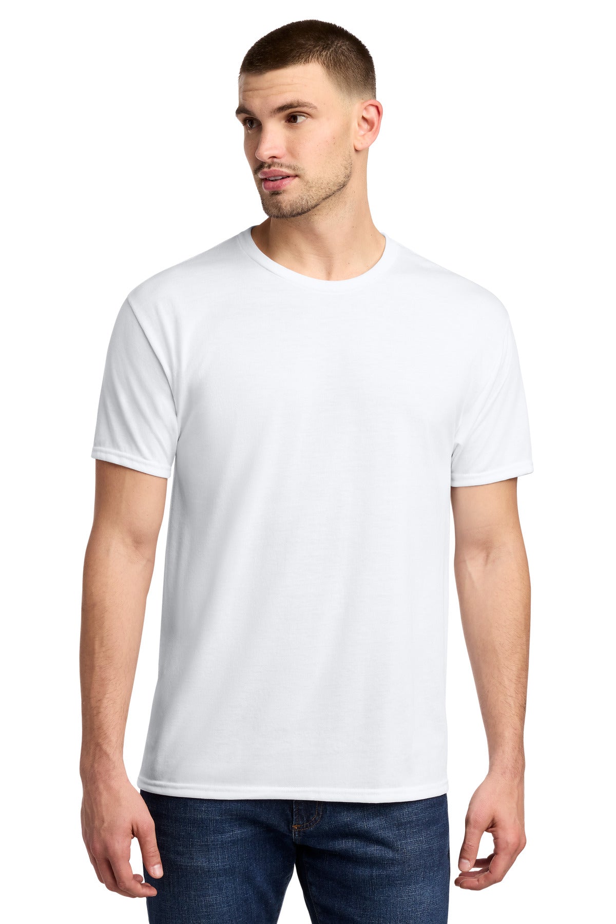 Jerzees Dri-Power 100% Polyester T-Shirt. 21M - White - front