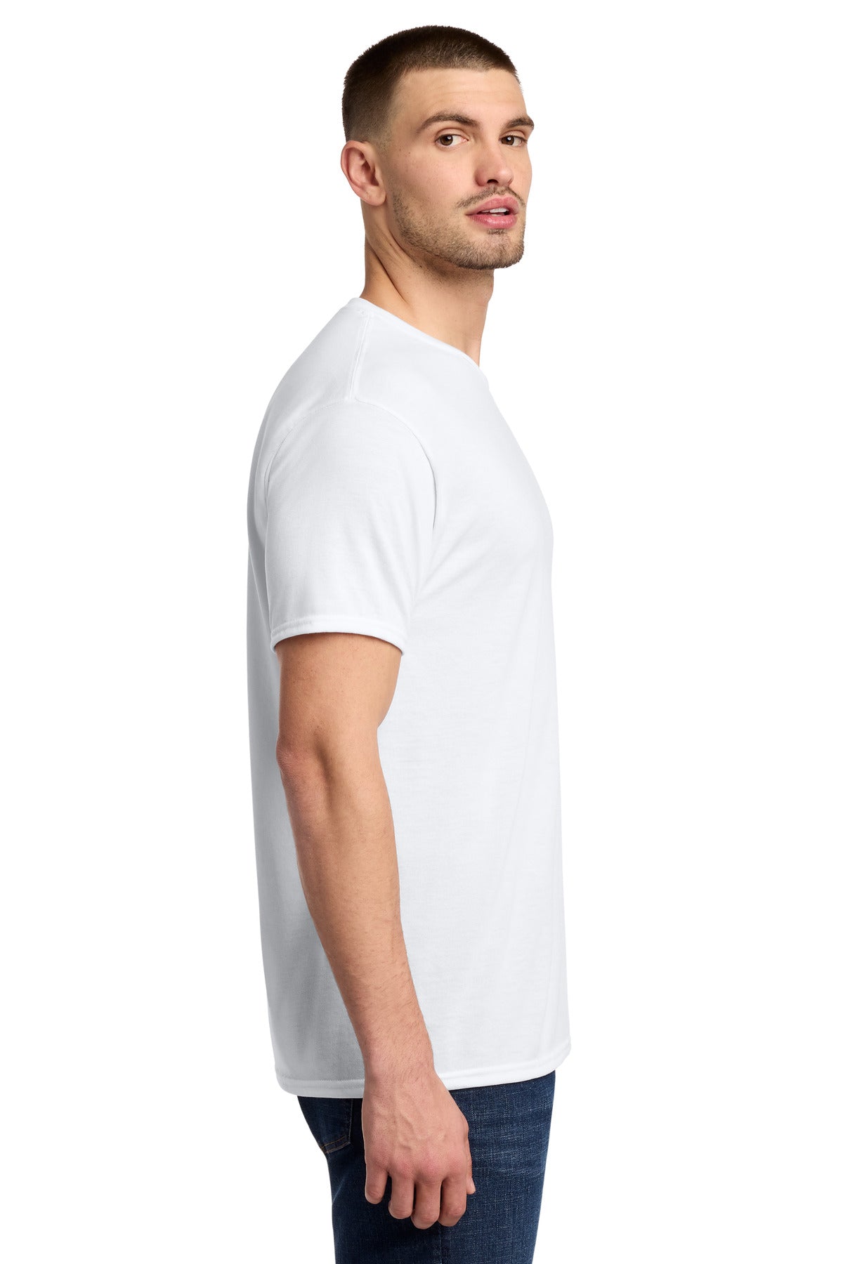 Jerzees Dri-Power 100% Polyester T-Shirt. 21M - White - side