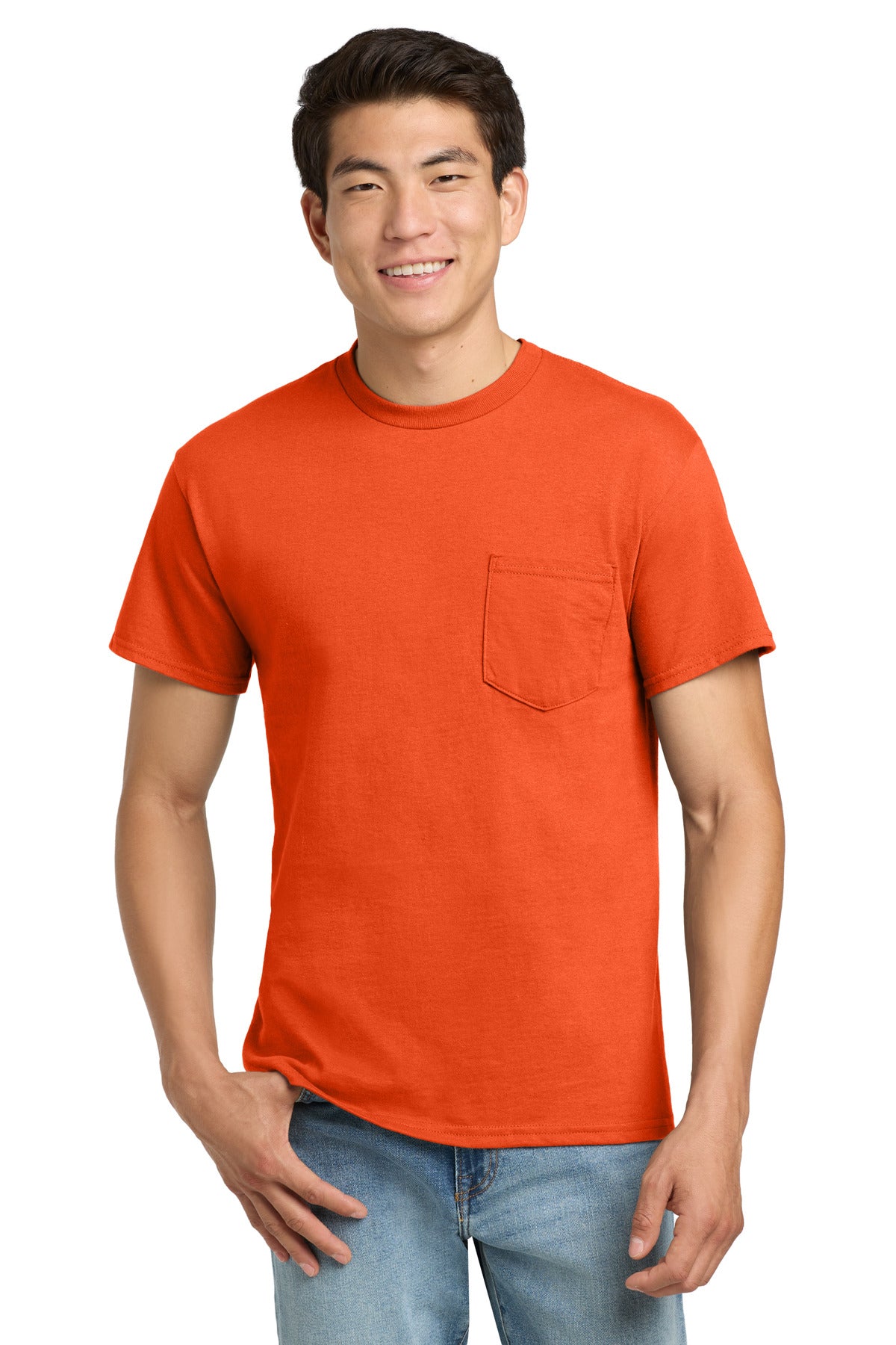 Gildan - Ultra Cotton 100% US Cotton T-Shirt with Pocket. 2300 - Orange - front