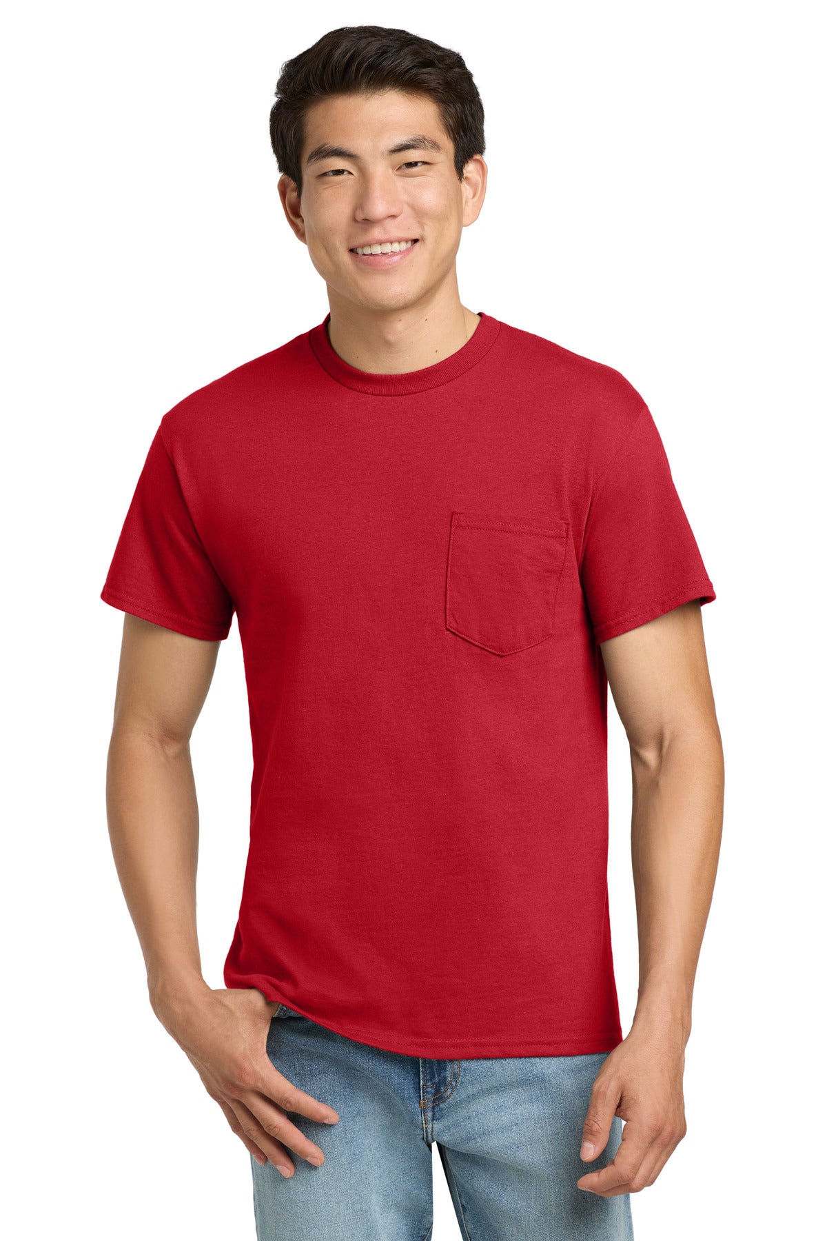 Gildan - Ultra Cotton 100% US Cotton T-Shirt with Pocket. 2300 - Red - front