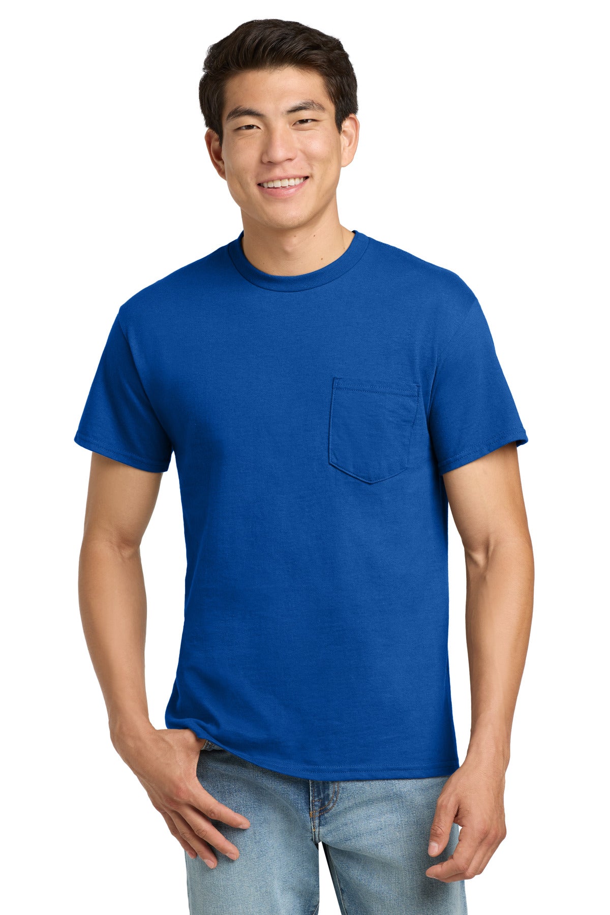 Gildan - Ultra Cotton 100% US Cotton T-Shirt with Pocket. 2300 - Royal - front