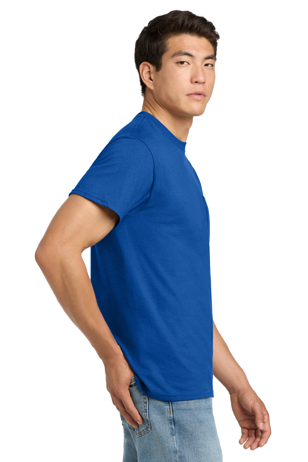 Gildan - Ultra Cotton 100% US Cotton T-Shirt with Pocket. 2300 - Royal - side