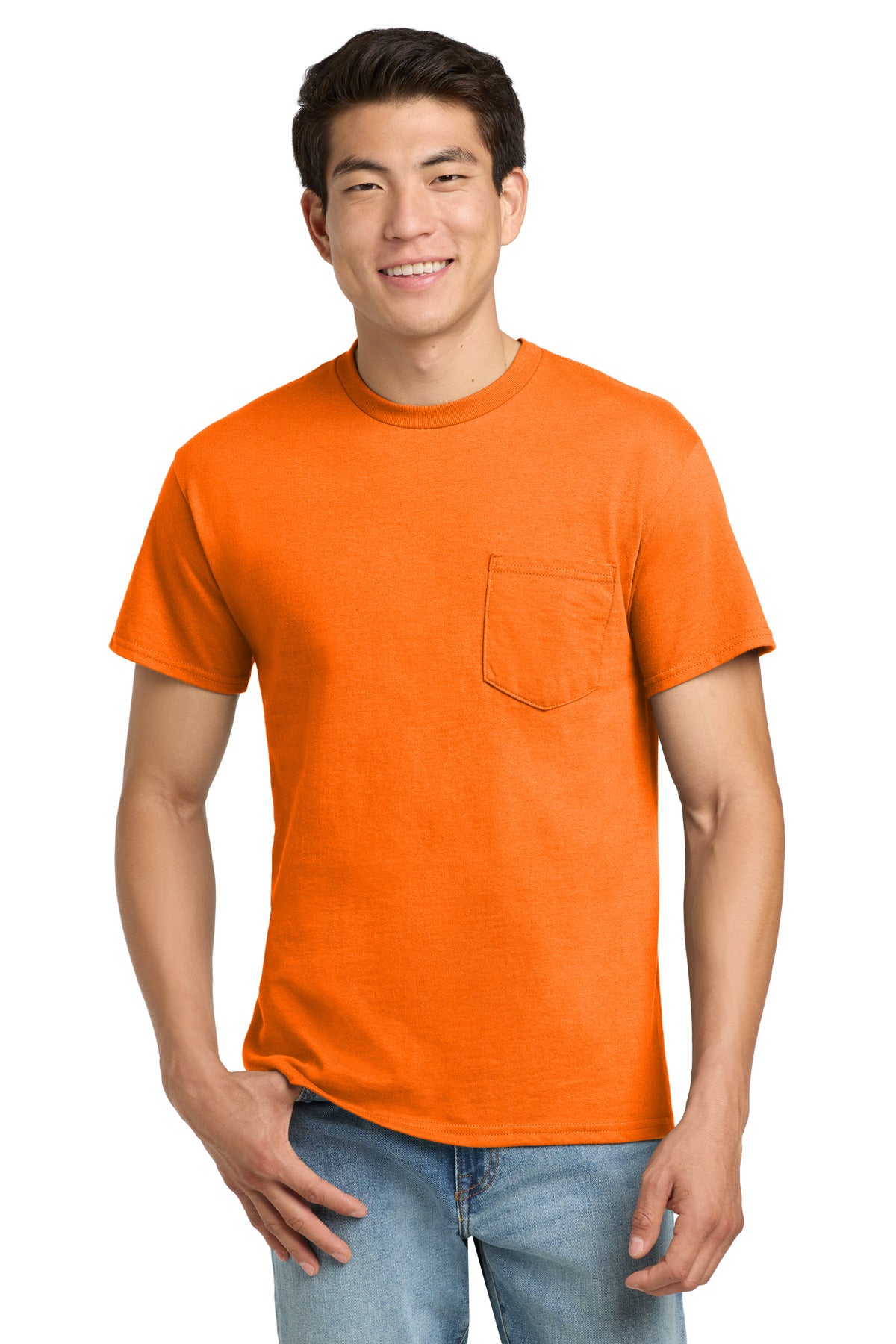 Gildan - Ultra Cotton 100% US Cotton T-Shirt with Pocket. 2300 - S. Orange - front